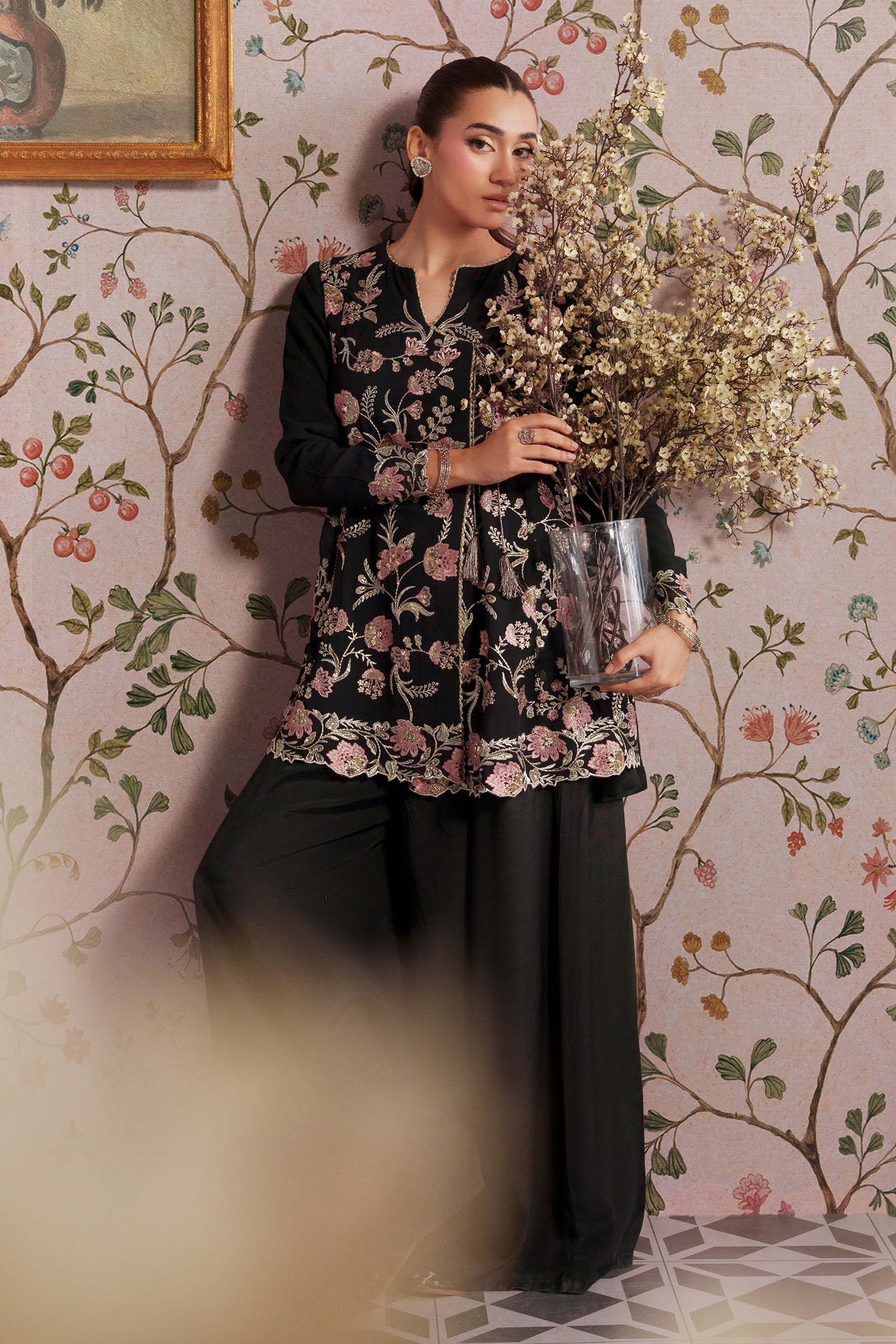 3 Pc Embroidered Georgette Chiffon Suit - Image 2