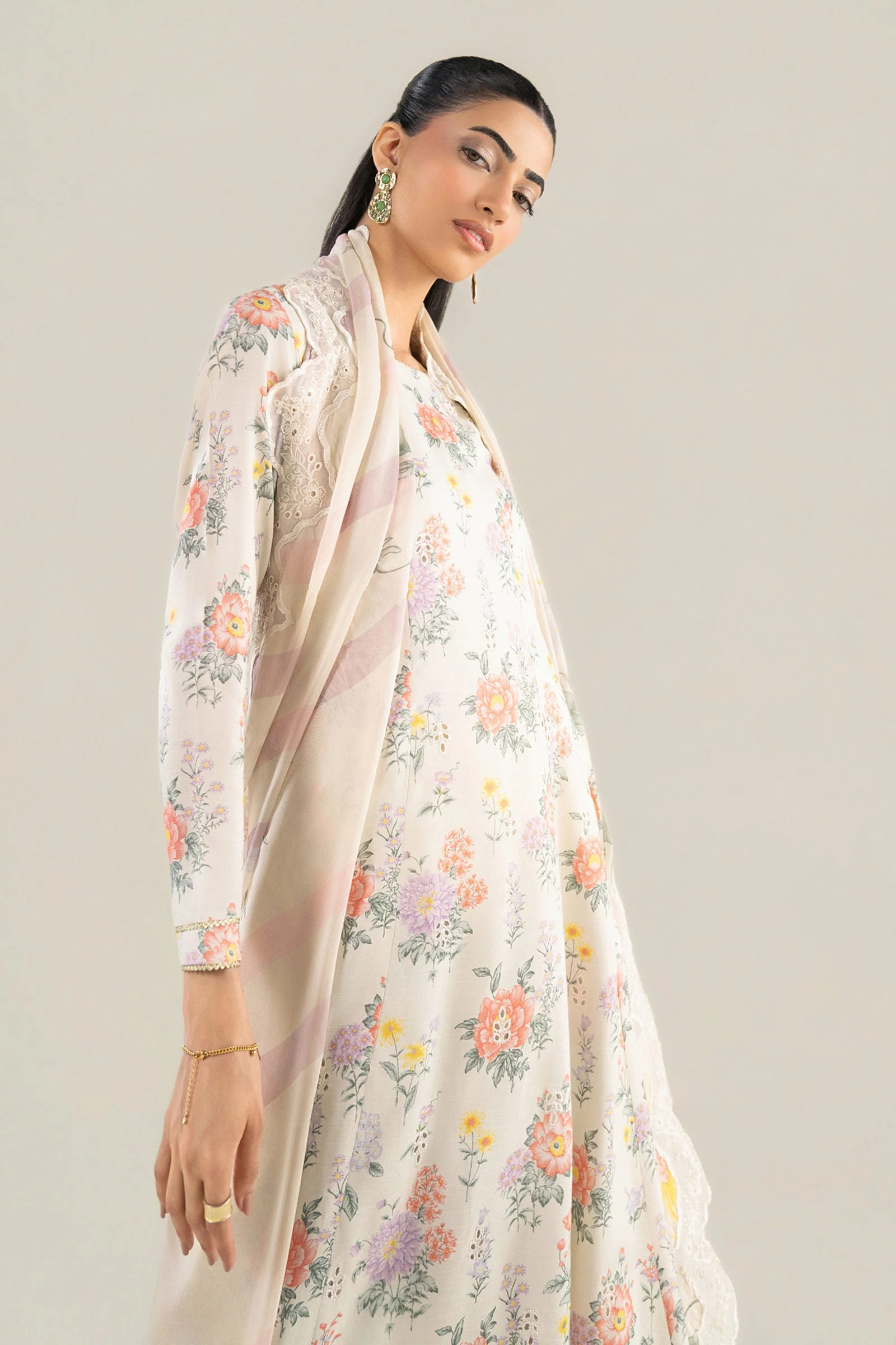 2 Pc Embroidered Raw Silk Suit - Image 3