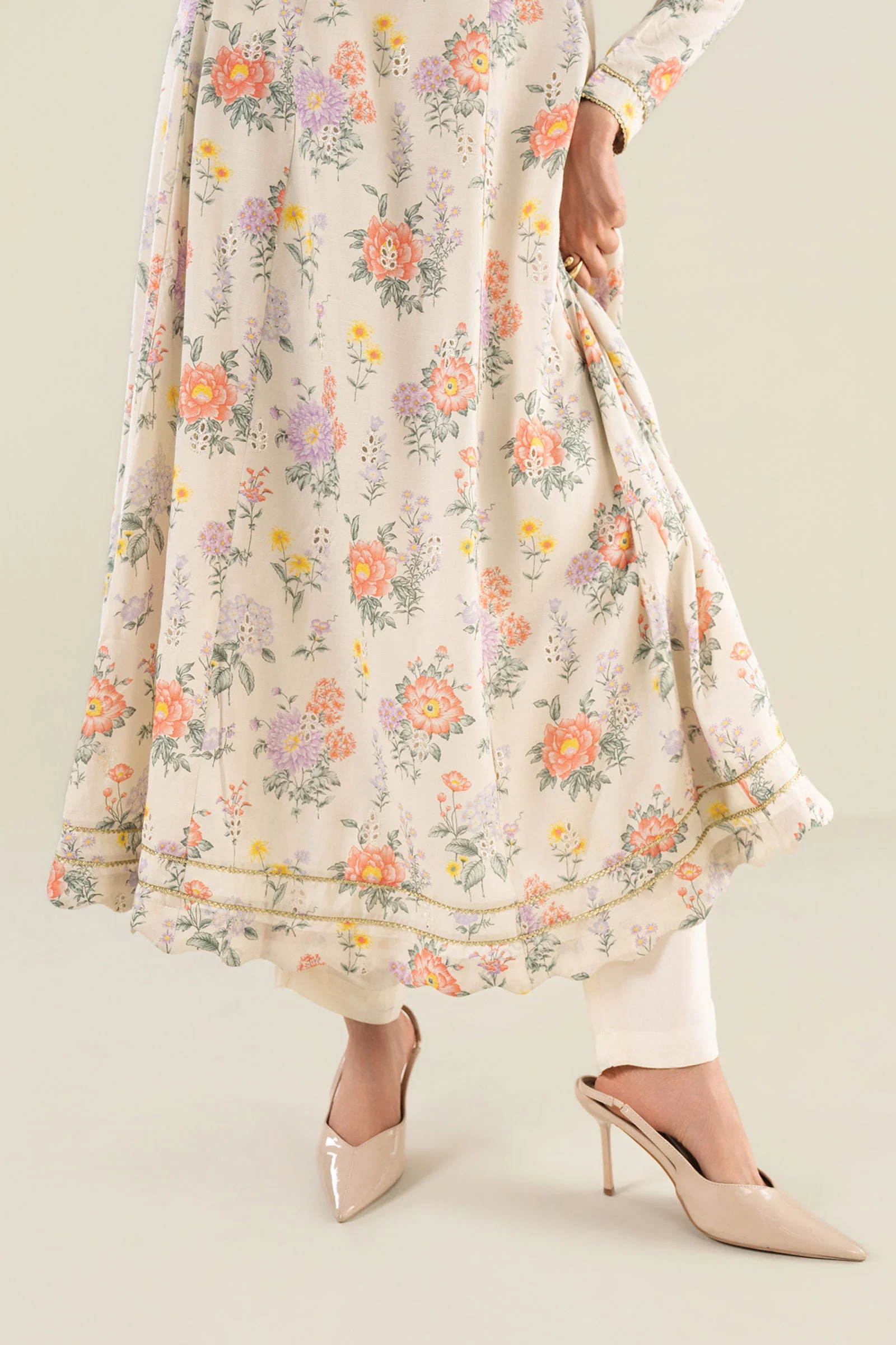 2 Pc Embroidered Raw Silk Suit - Image 5