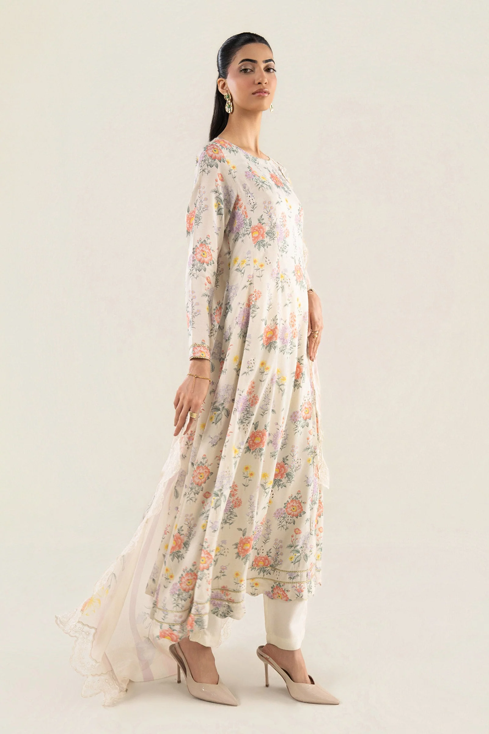 2 Pc Embroidered Raw Silk Suit - Image 7