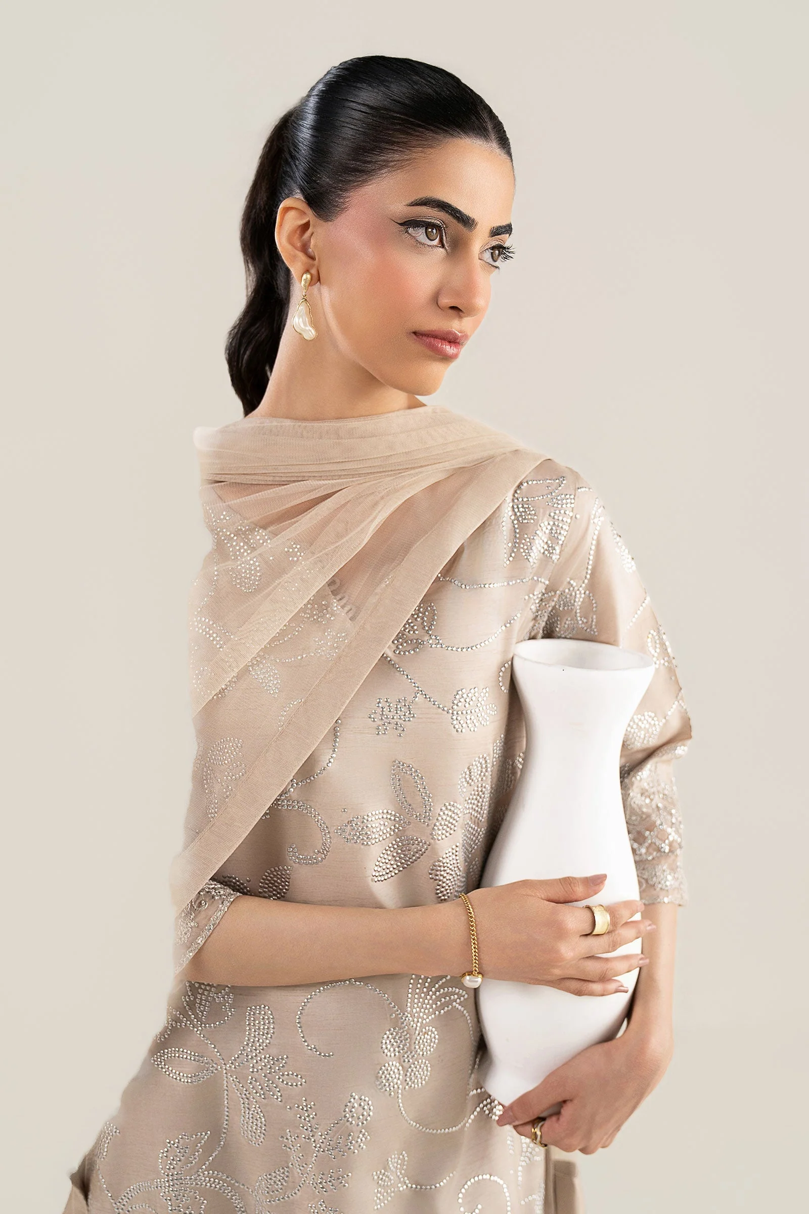 2 Pc Embellished Bamberg Raw Silk Suit - Image 10