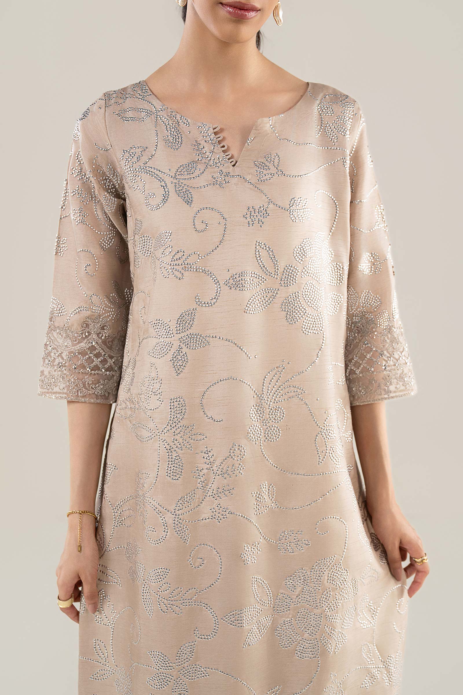2 Pc Embellished Bamberg Raw Silk Suit - Image 11