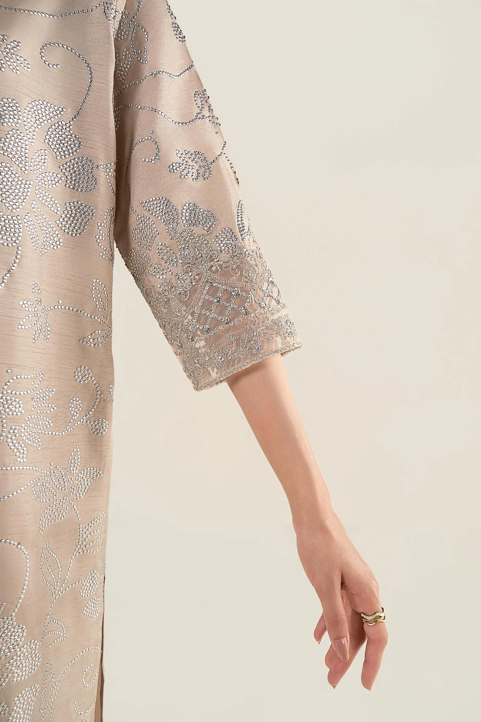 2 Pc Embellished Bamberg Raw Silk Suit - Image 12