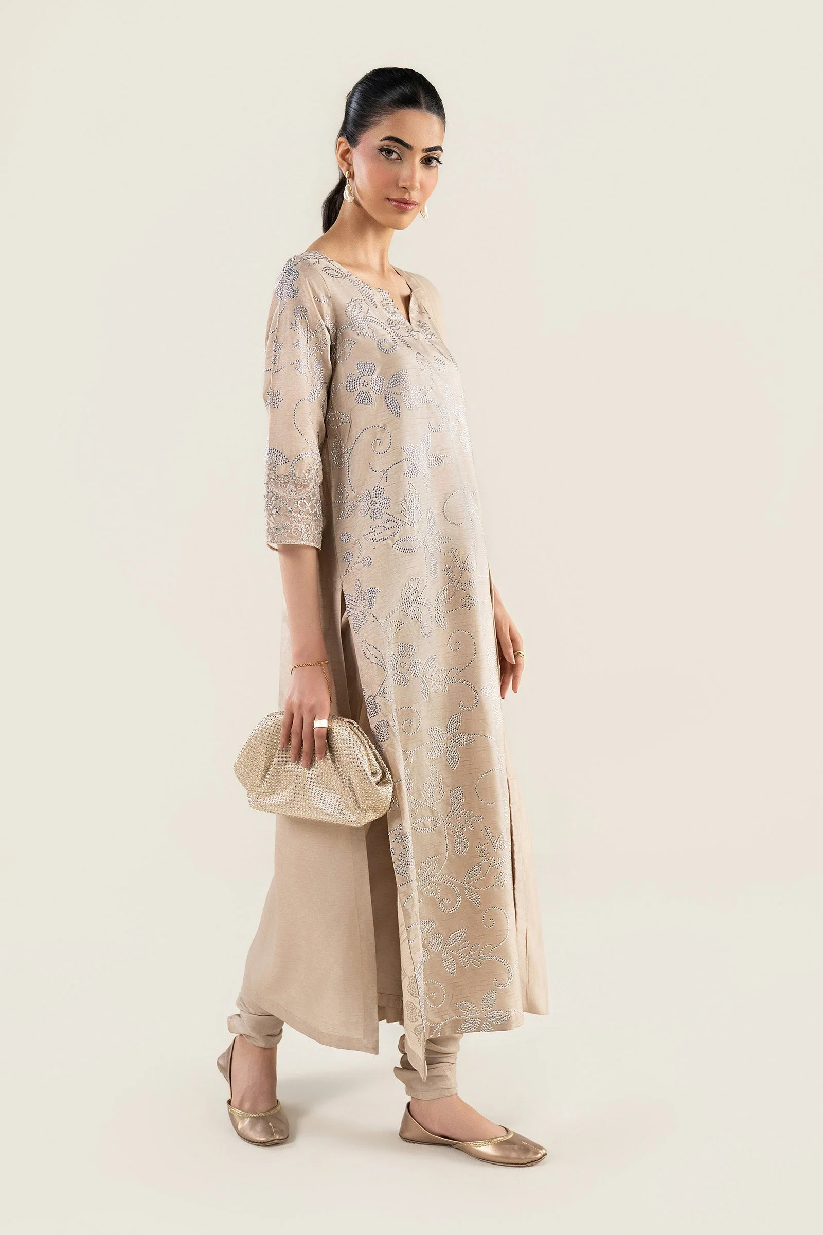 2 Pc Embellished Bamberg Raw Silk Suit - Image 13