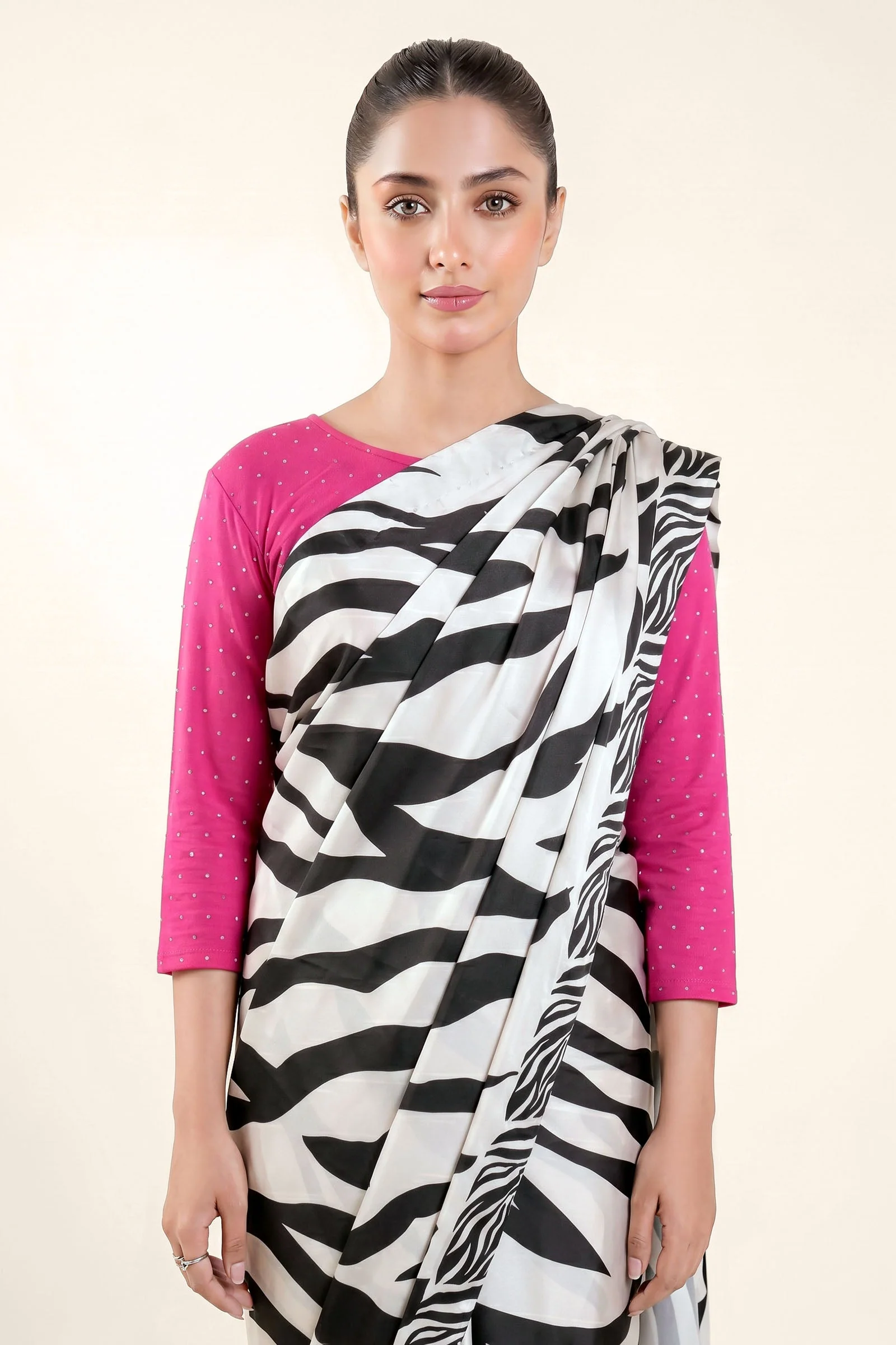 Embellished Silk Saree - Image 4