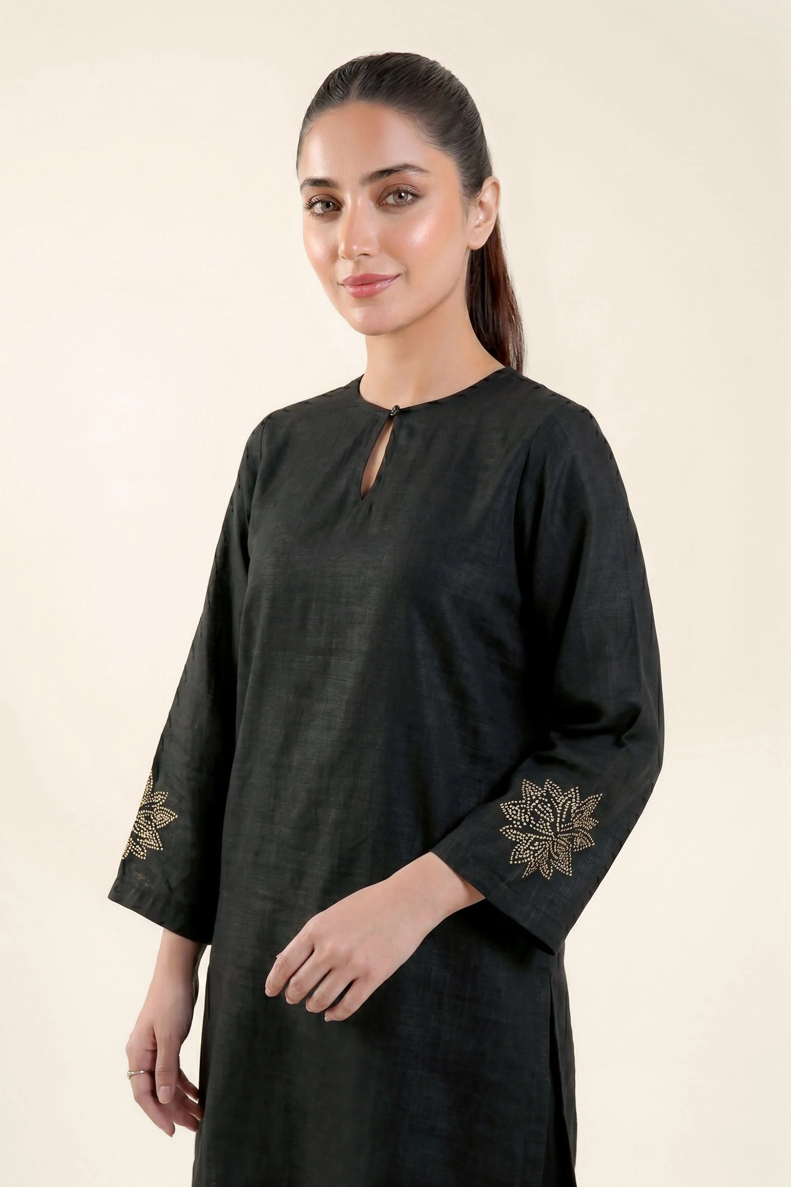 2 Pc Embellished Raw Silk Suit - Image 2