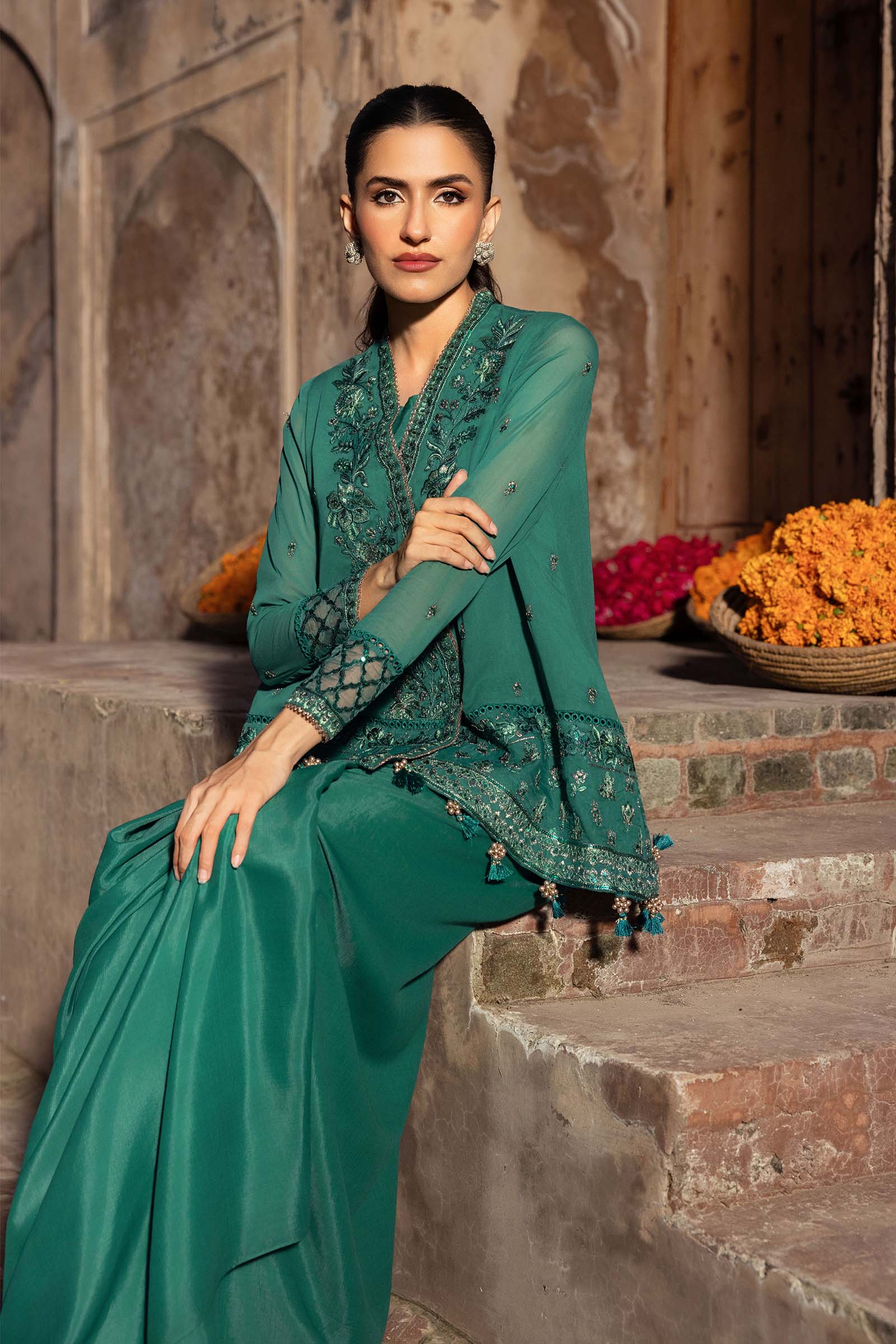 3 Pc Unstitched Embroidered Chiffon Suit - Image 4