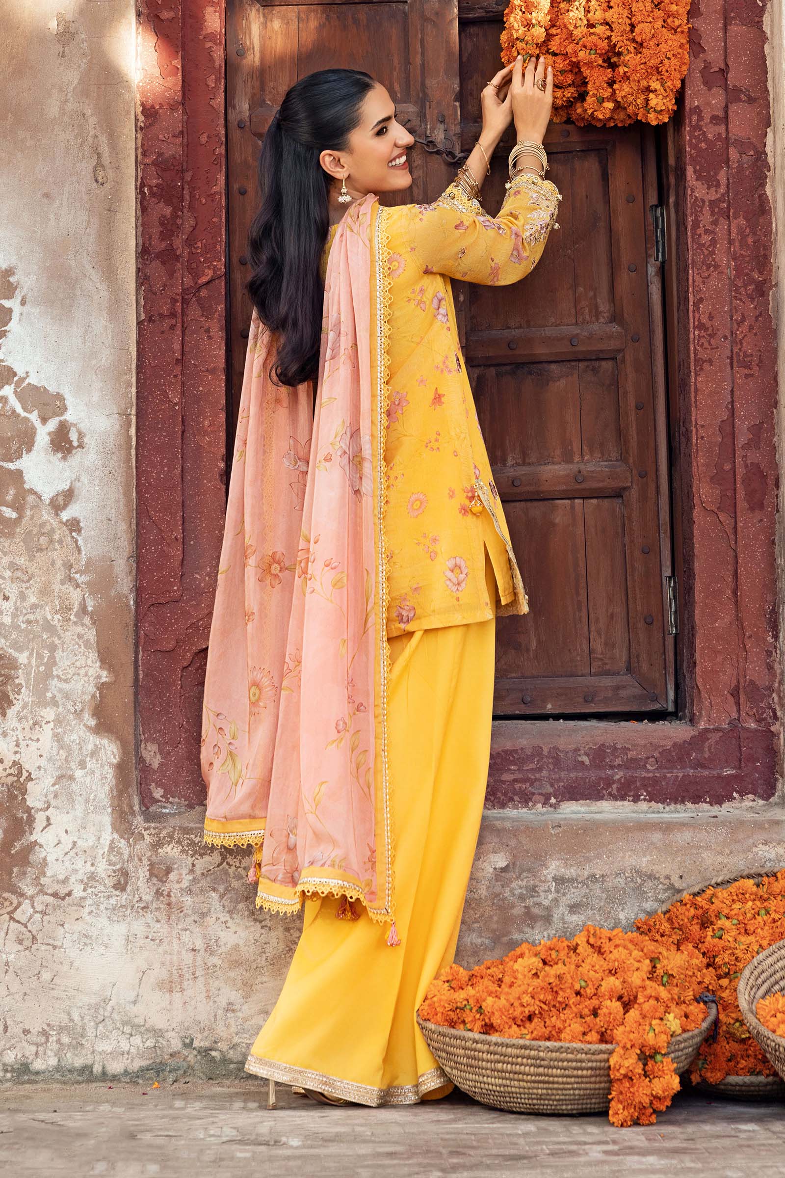 3 Pc Unstitched Embroidered Silk Cotton Net Suit - Image 7