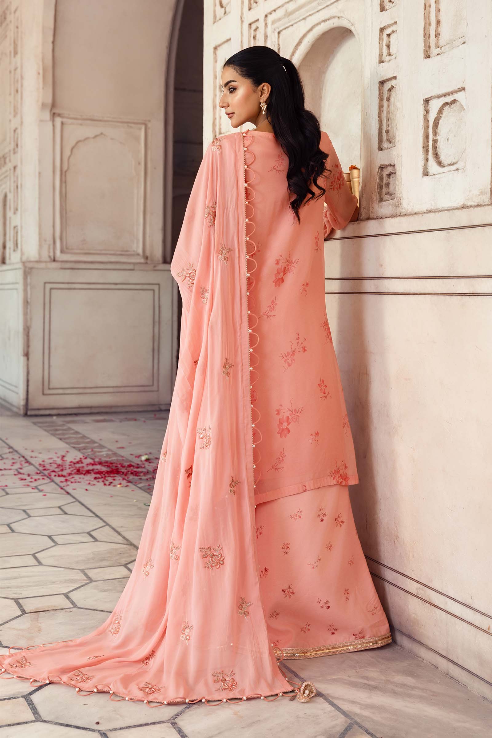 3 Pc Unstitched Embroidered Chiffon Suit - Image 10