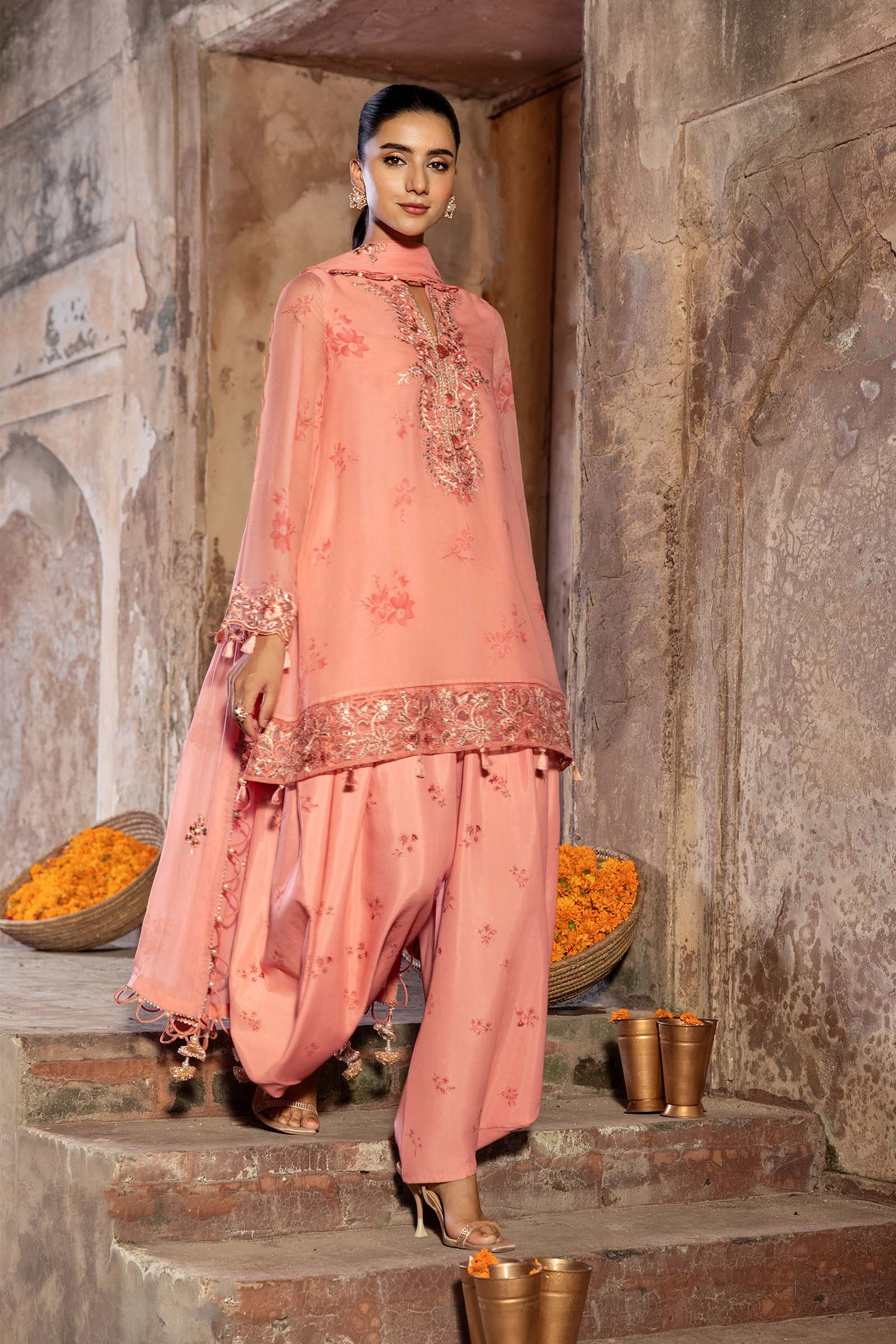 3 Pc Unstitched Embroidered Chiffon Suit - Image 6