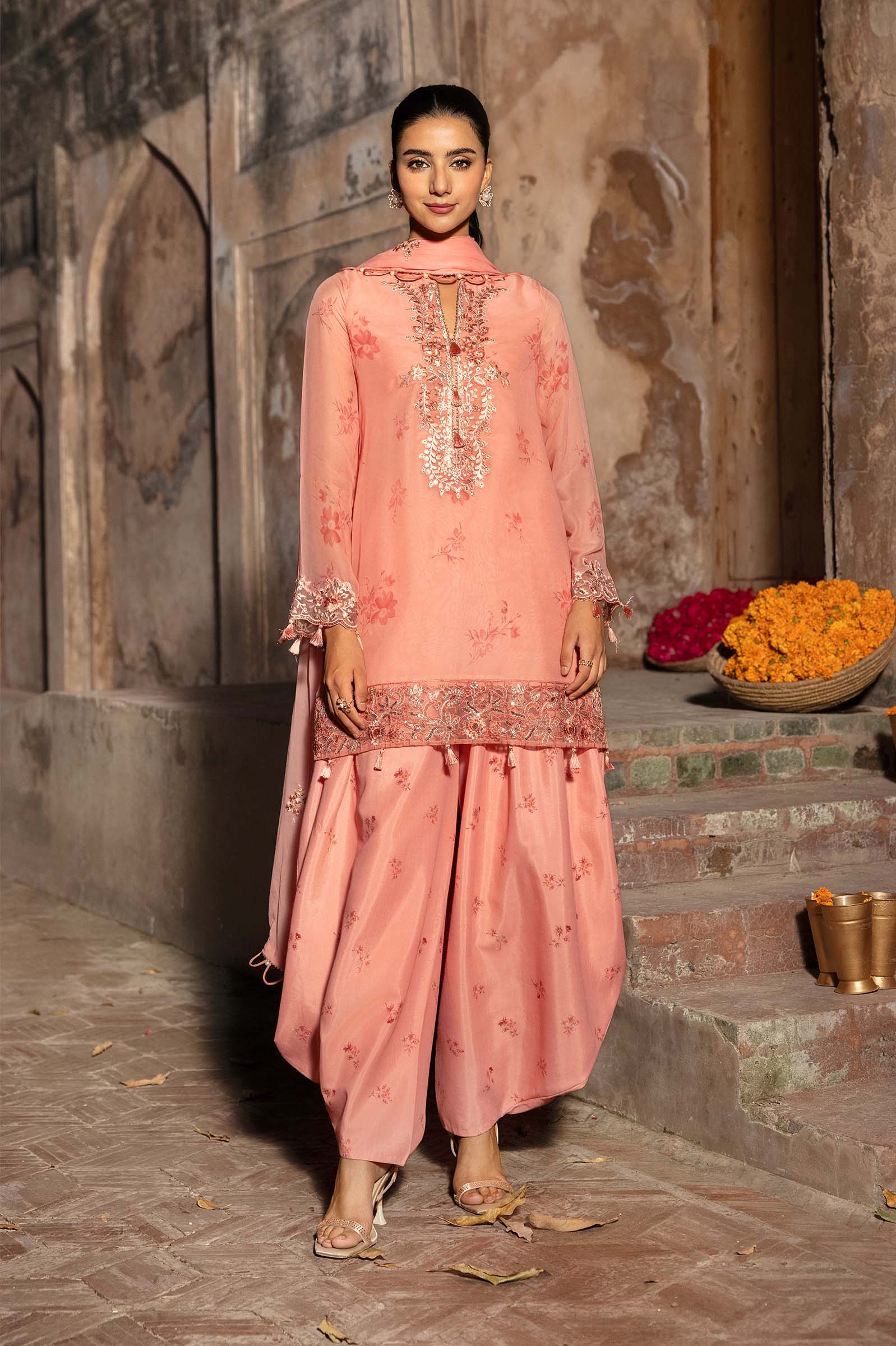 3 Pc Unstitched Embroidered Chiffon Suit - Image 8