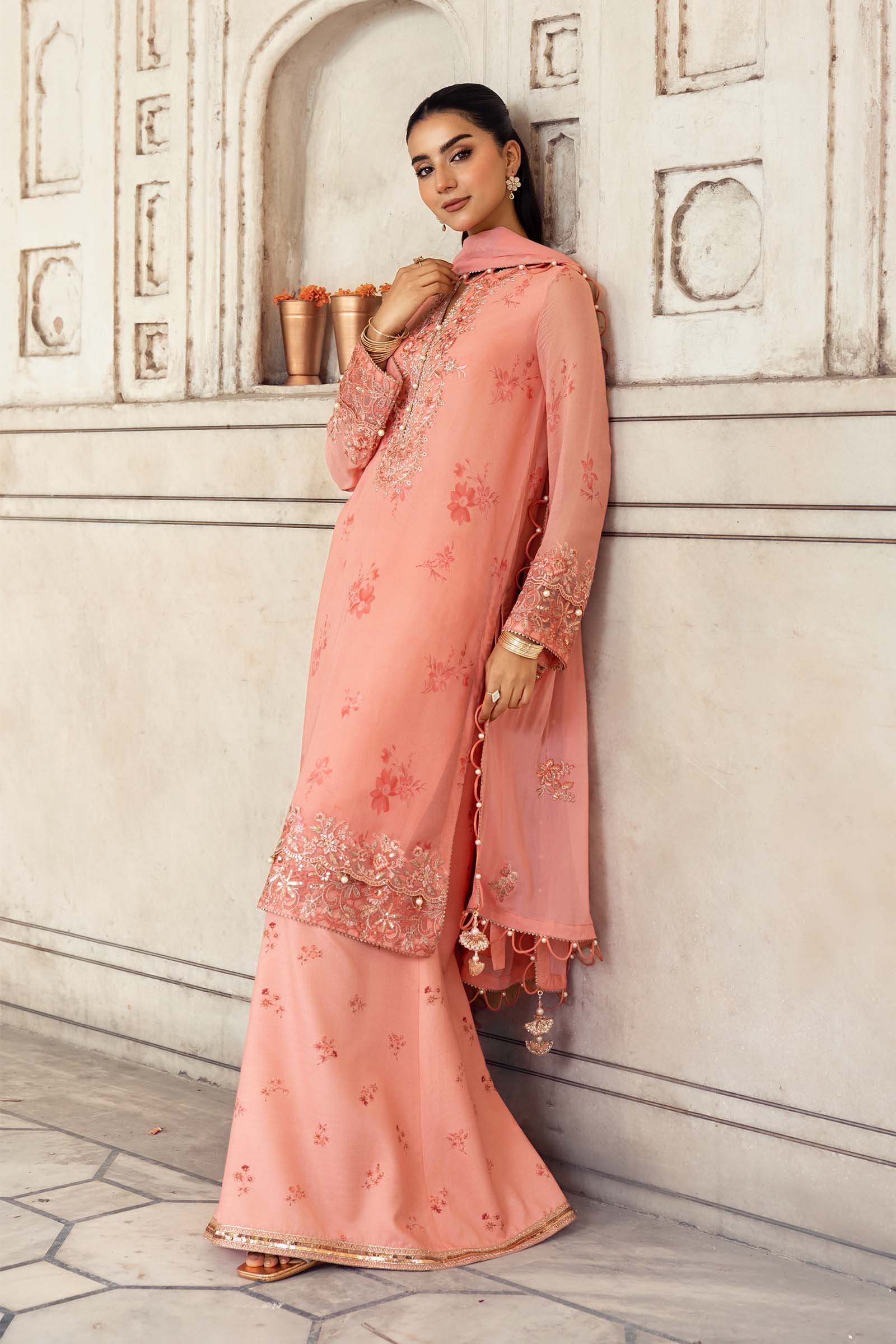 3 Pc Unstitched Embroidered Chiffon Suit - Image 9
