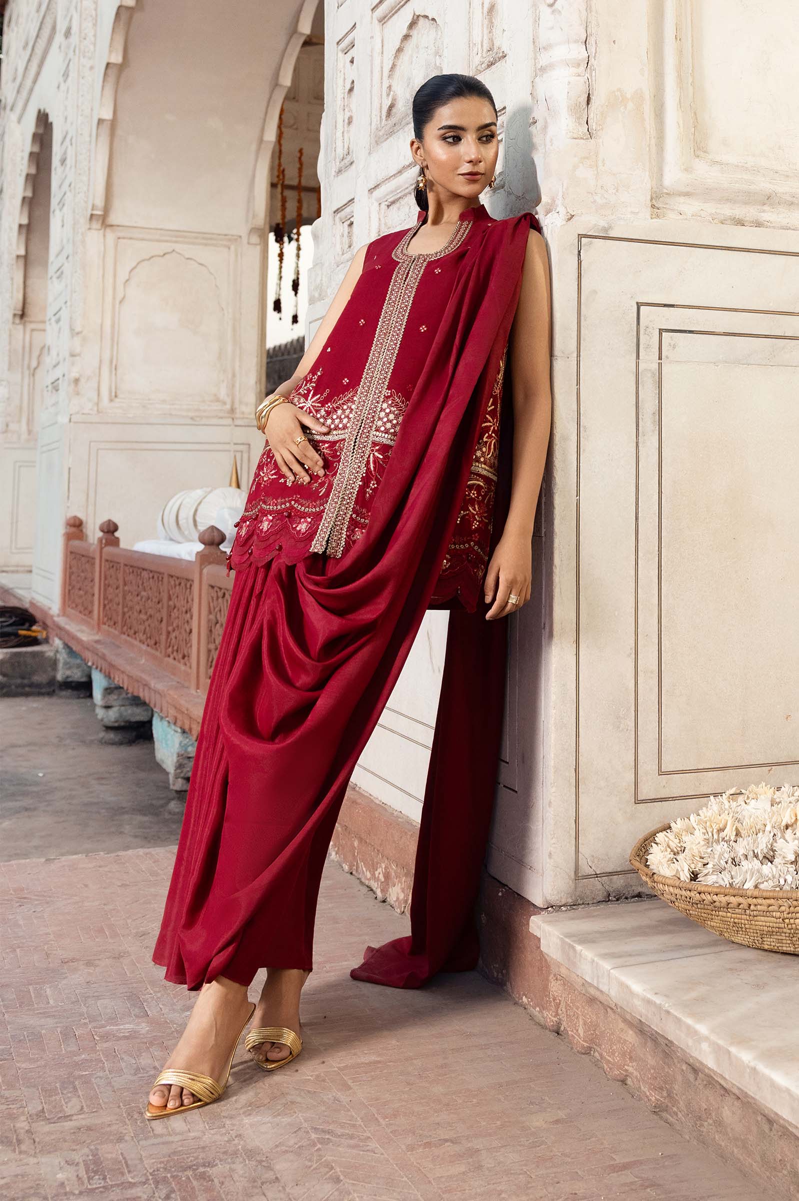 3 Pc Unstitched Embroidered Chiffon Suit - Image 4