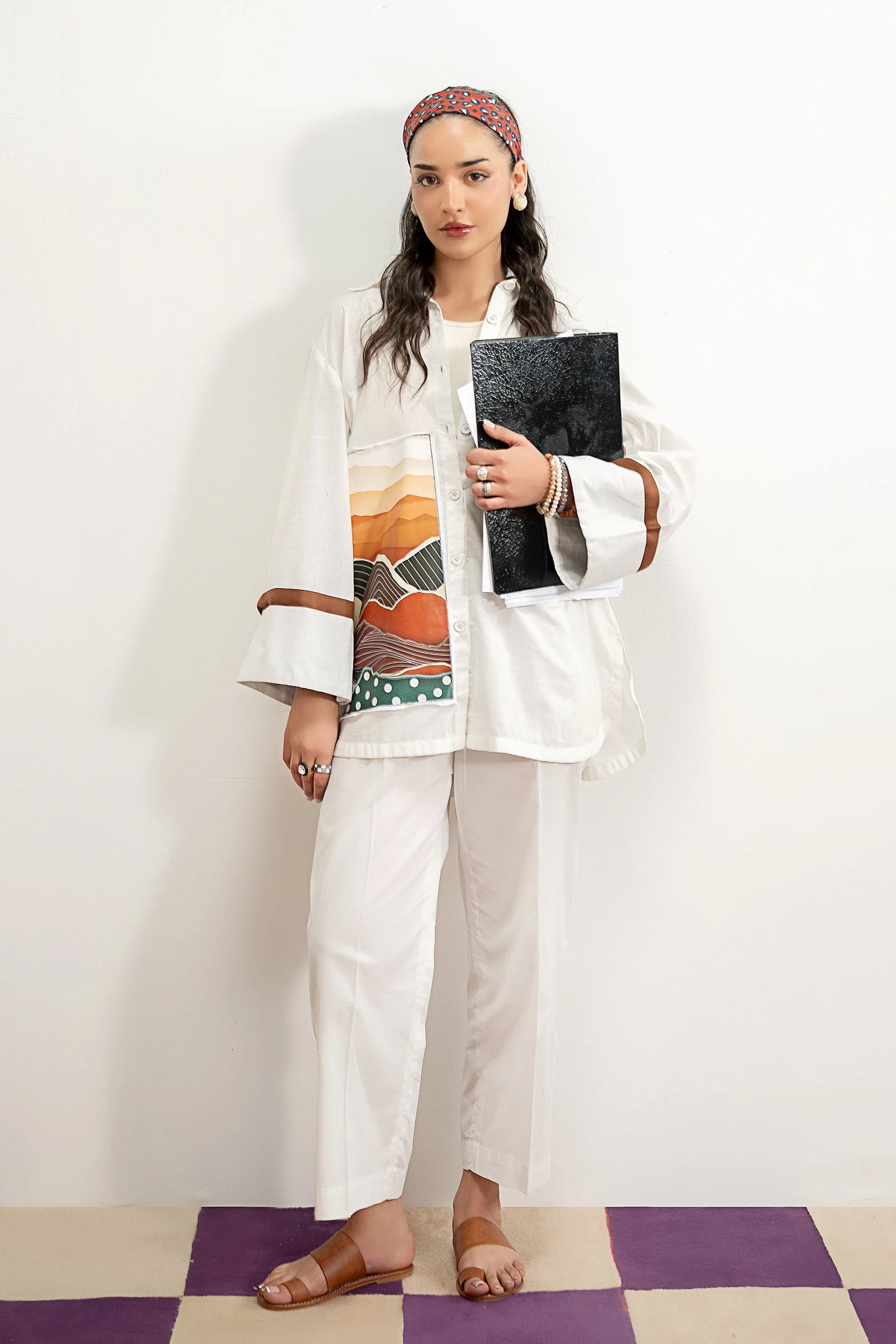 2 Pc Printed Cambric Suit - Image 2