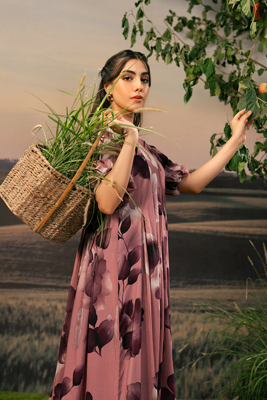 3 Pc Unstitched Embroidered Arabic Lawn Suit | MB-PFUS25-01A - Image 2