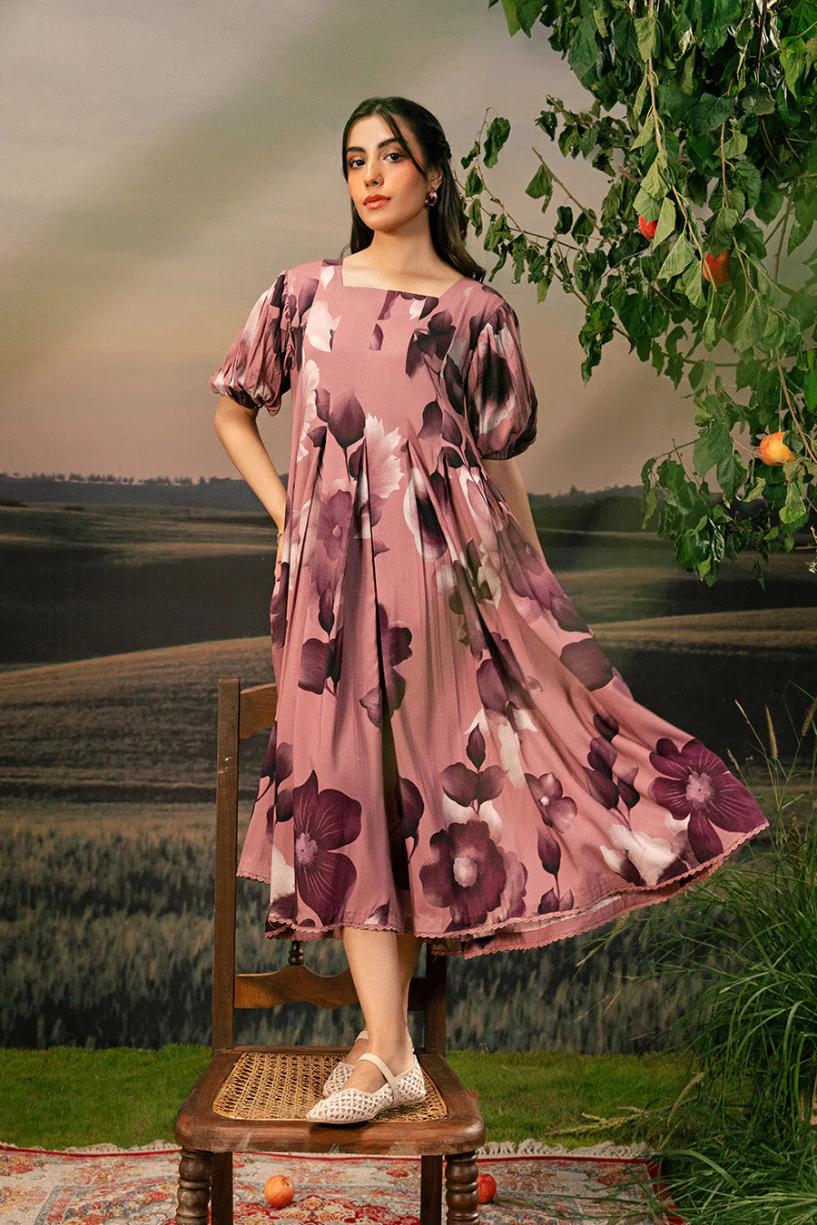 3 Pc Unstitched Embroidered Arabic Lawn Suit | MB-PFUS25-01A - Image 3