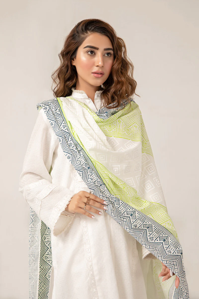 Scarf Dupatta-MB-SS21-04-White - Image 2