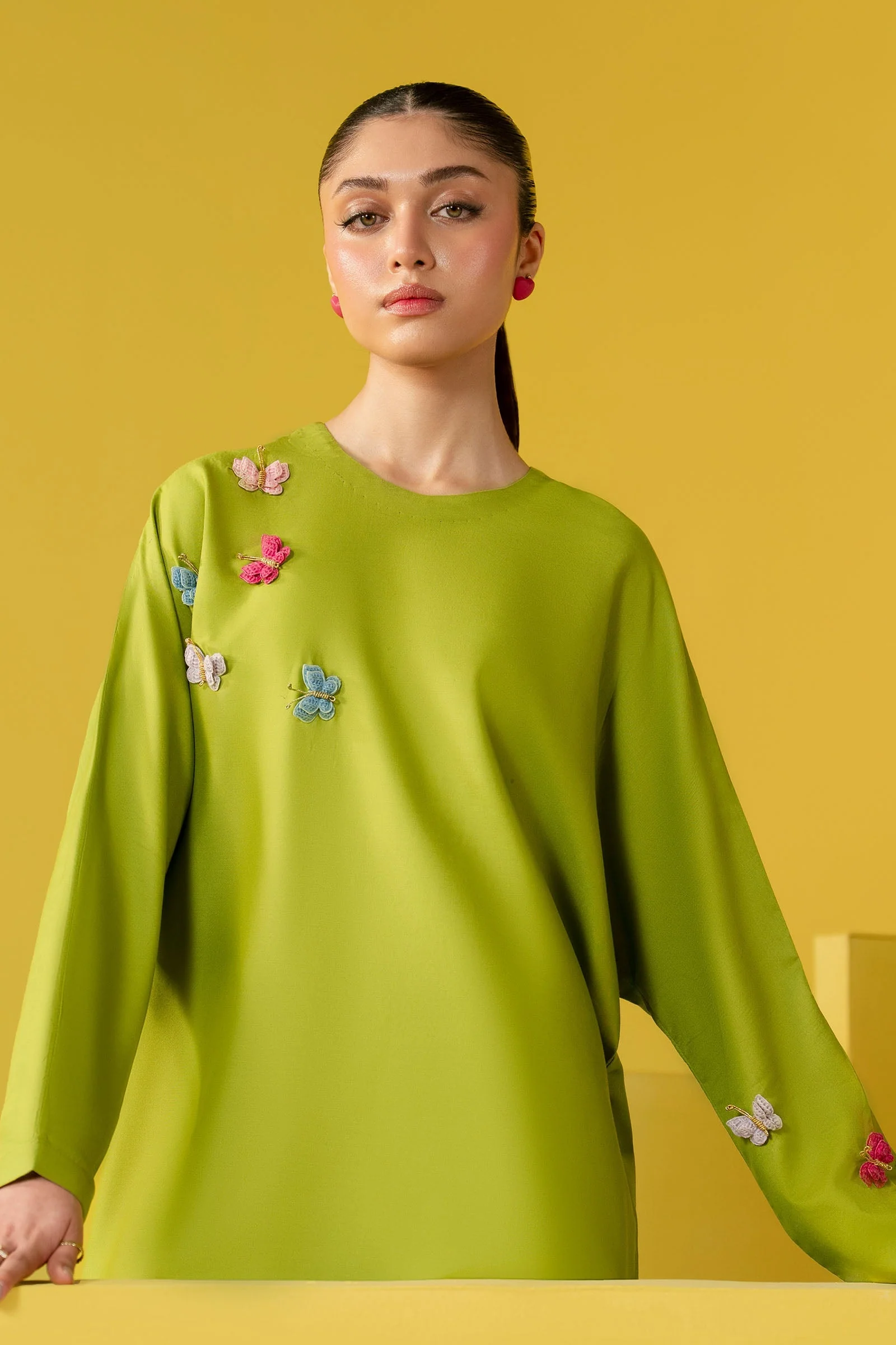 2 Pc Dyed Arabic Lawn Suit - Image 2
