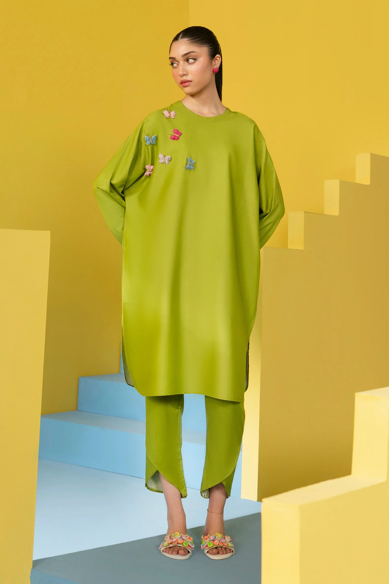 2 Pc Dyed Arabic Lawn Suit - Image 5