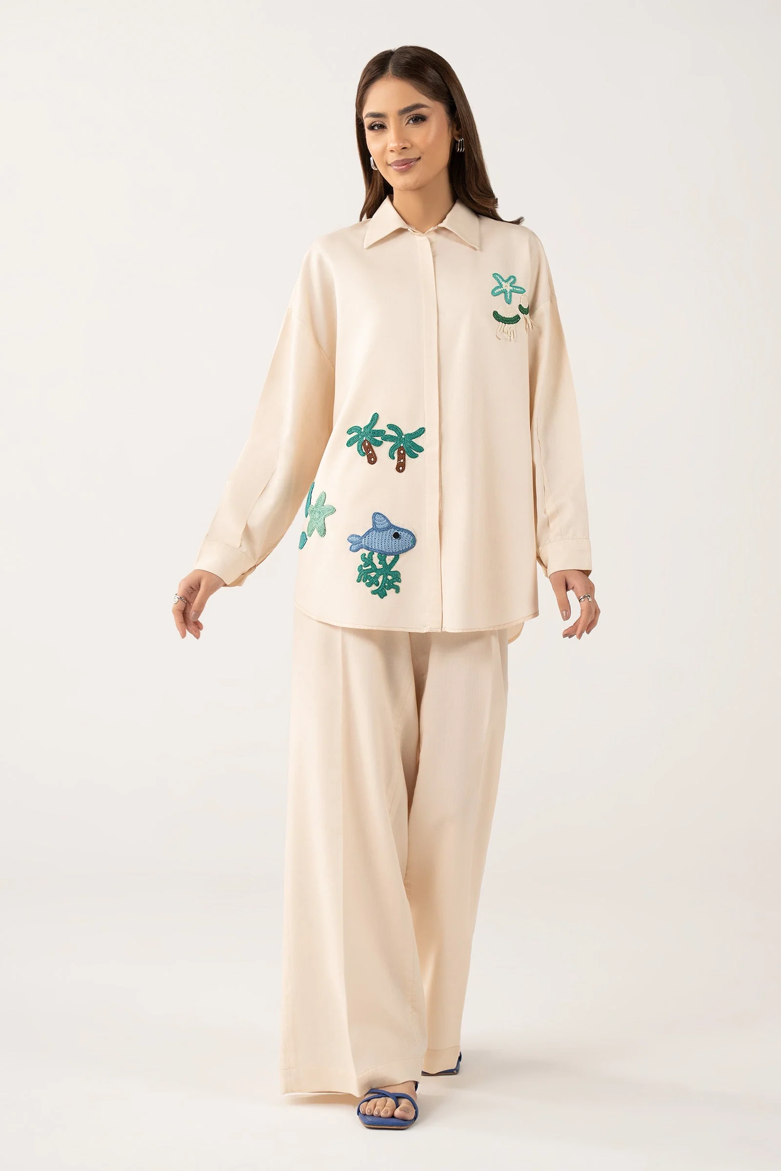 2 Pc Dyed Arabic Lawn Suit - Image 2