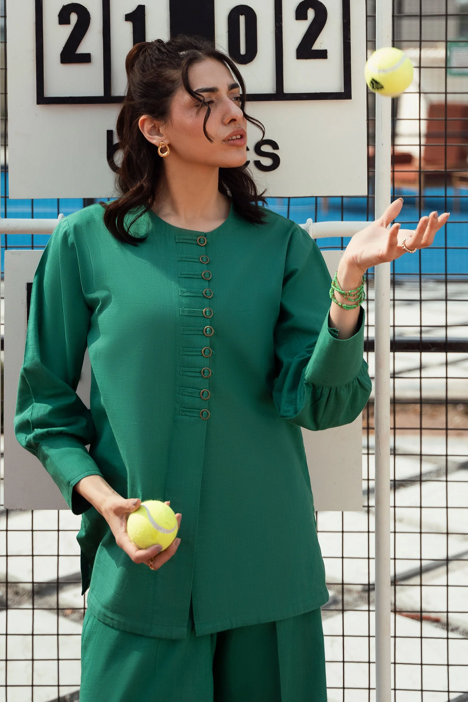 2 Pc Dyed Crosshatch Linen Suit - Image 4
