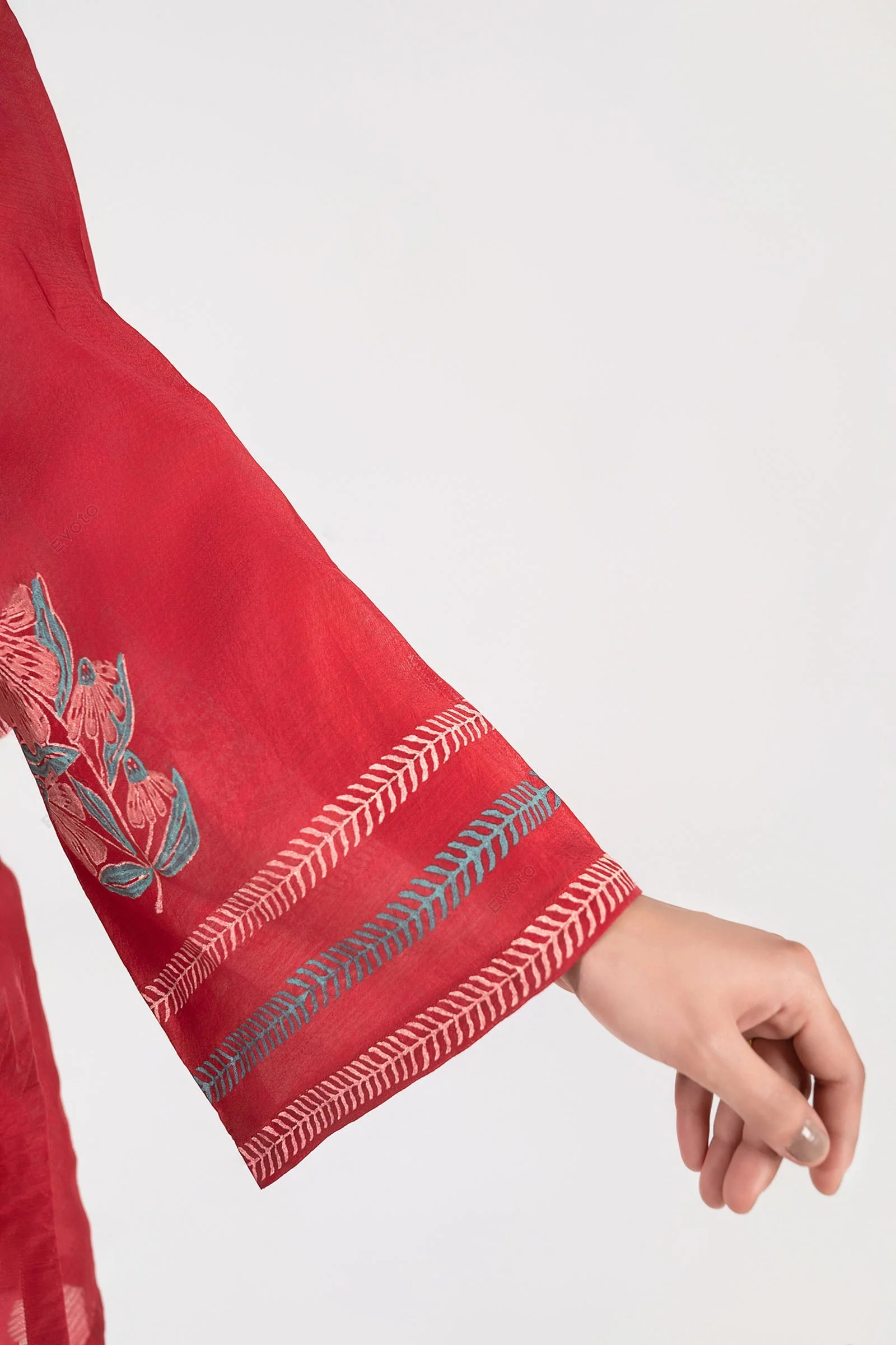 2 Pc Block Printed Paper Lawn Suit - Image 5