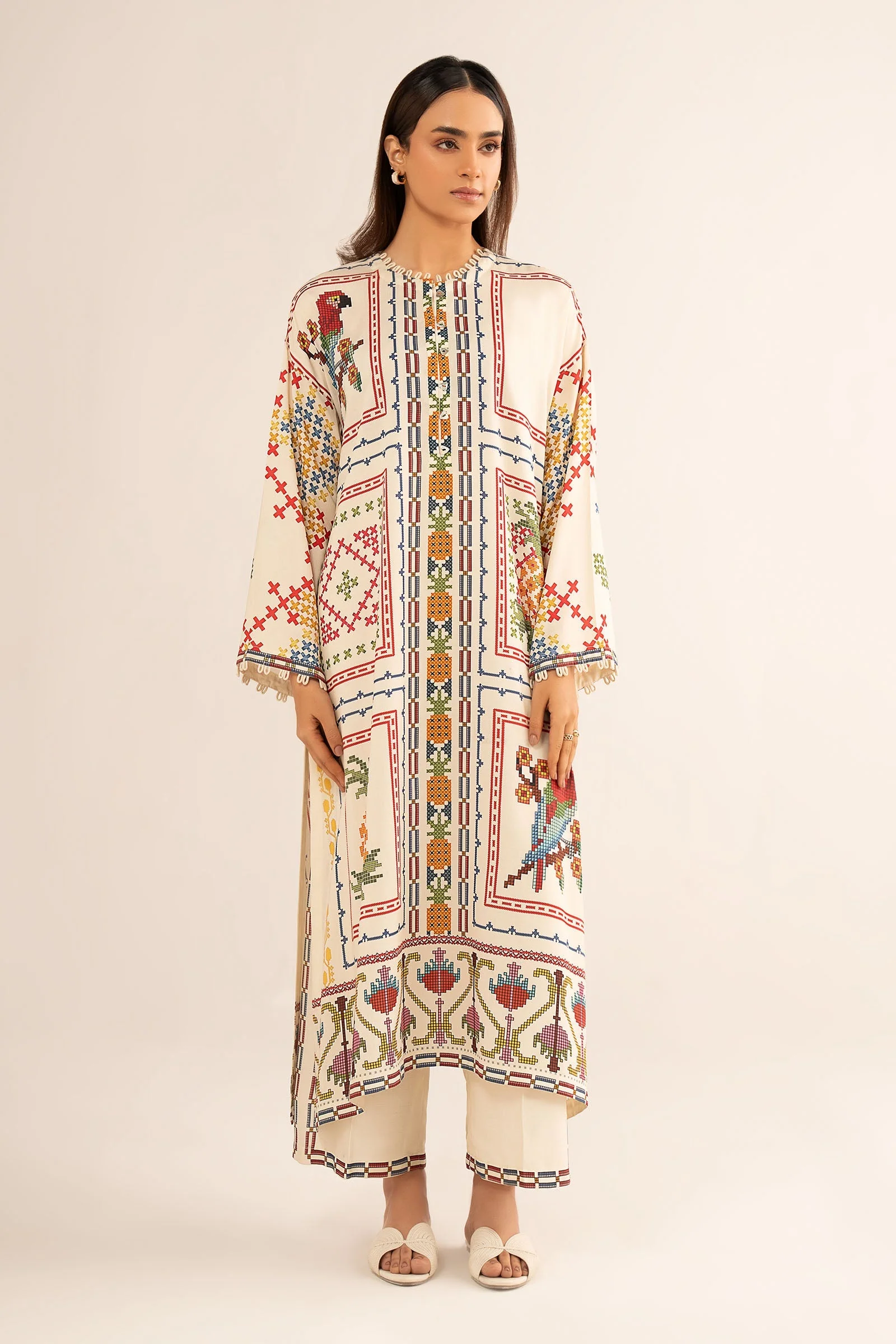 2 Pc Embroidered Arabic Lawn Suit - Image 2