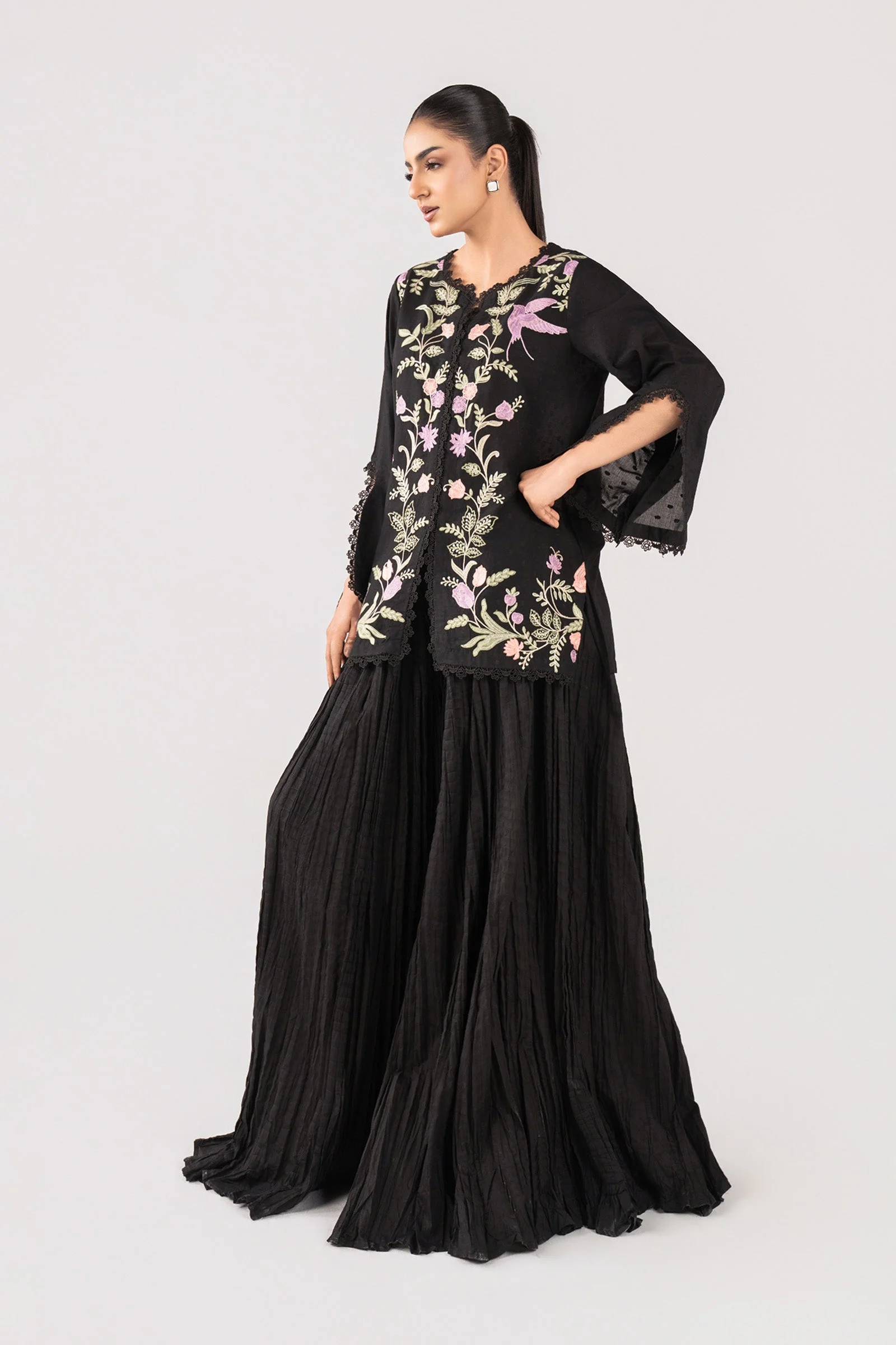 2 Pc Embroidered Brochia Suit - Image 5