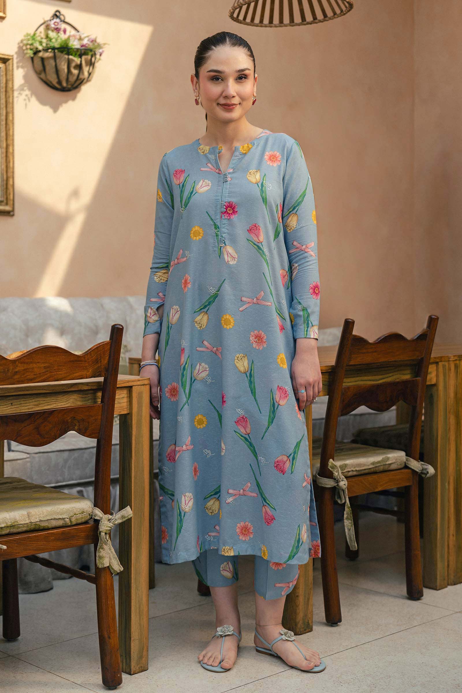 2 Pc Printed Karandi Suit - Image 2