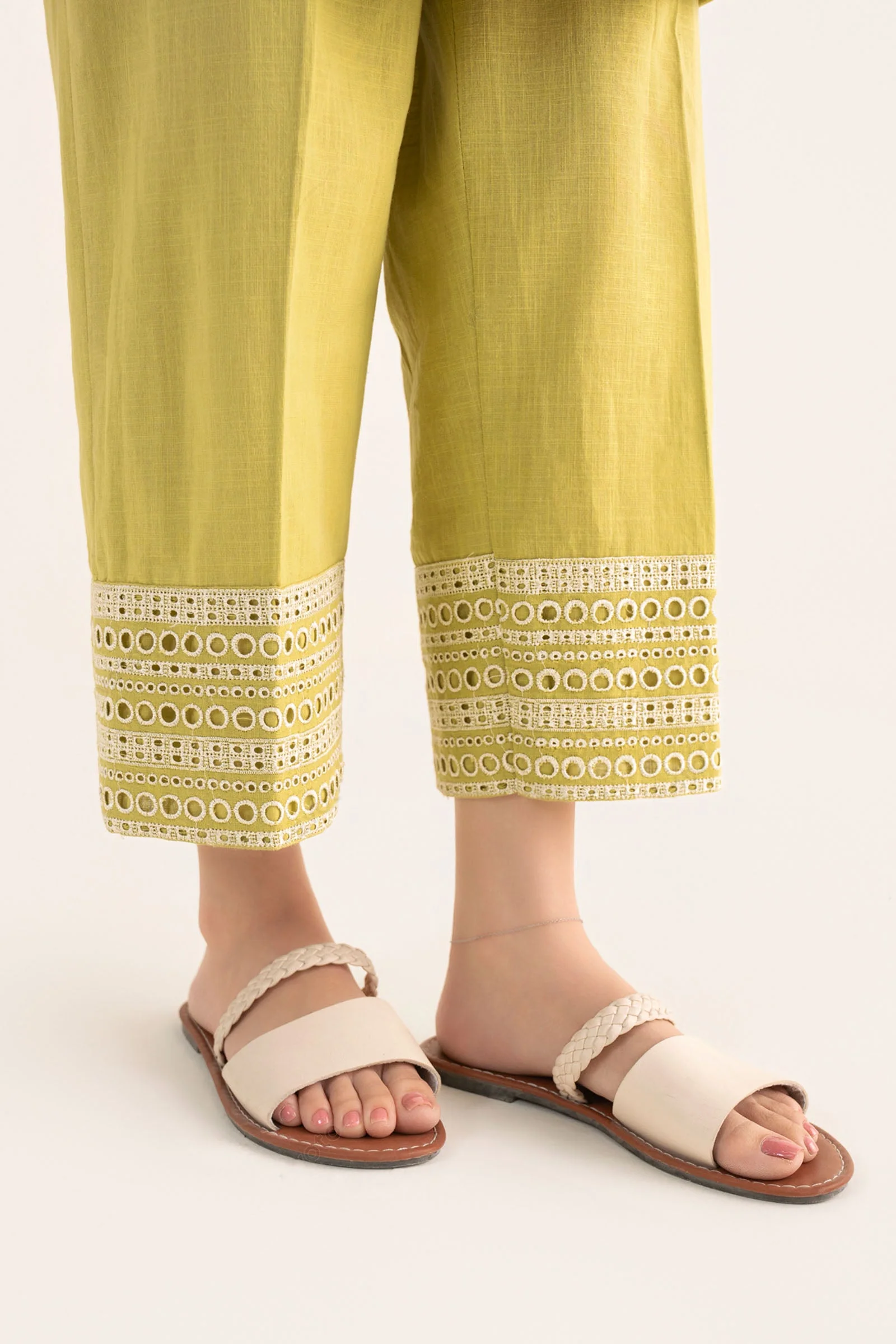 2 Pc Embroidered Crosshatch Linen Suit - Image 6