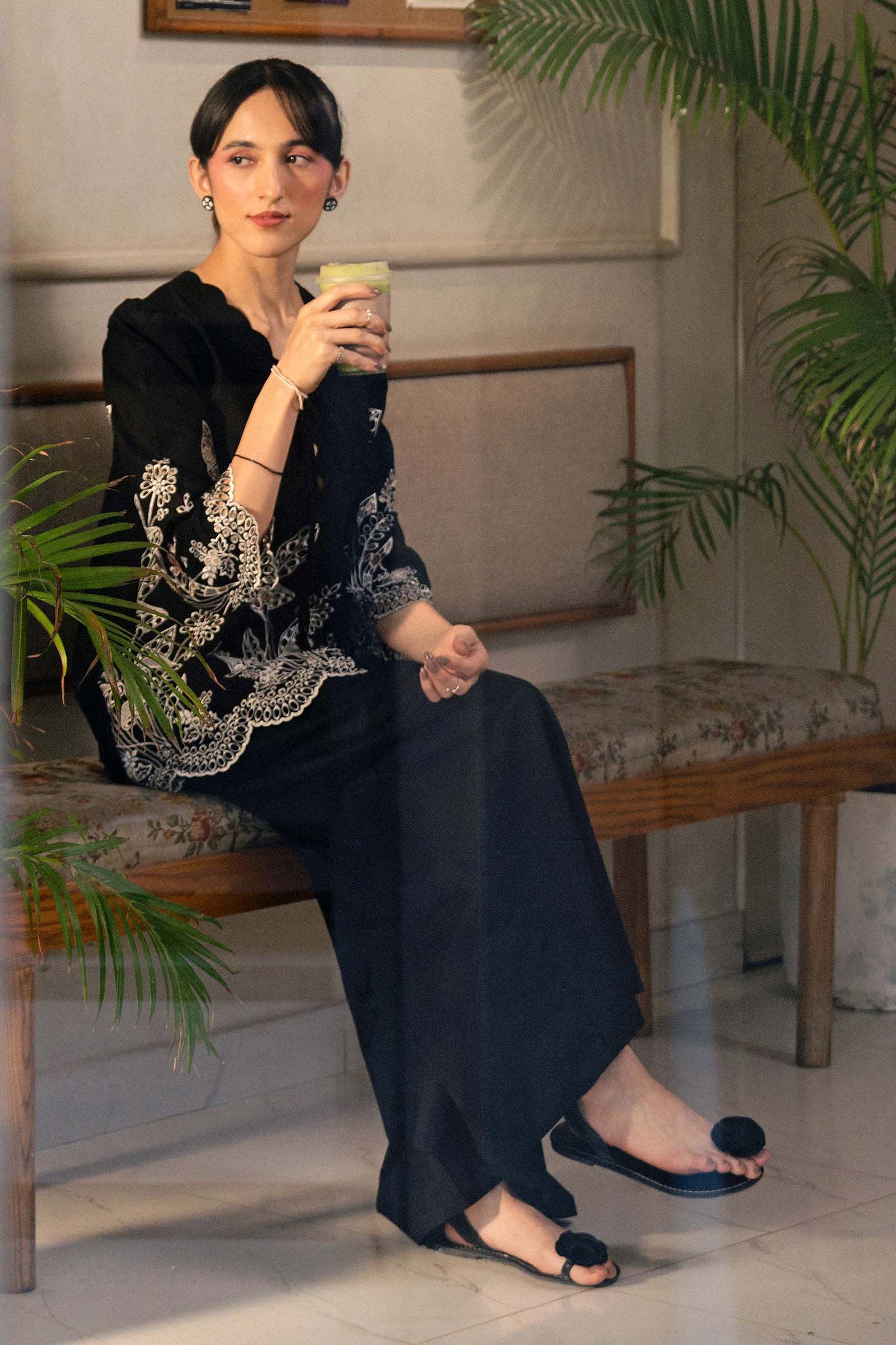 2 Pc Embroidered Crosshatch Suit - Image 3