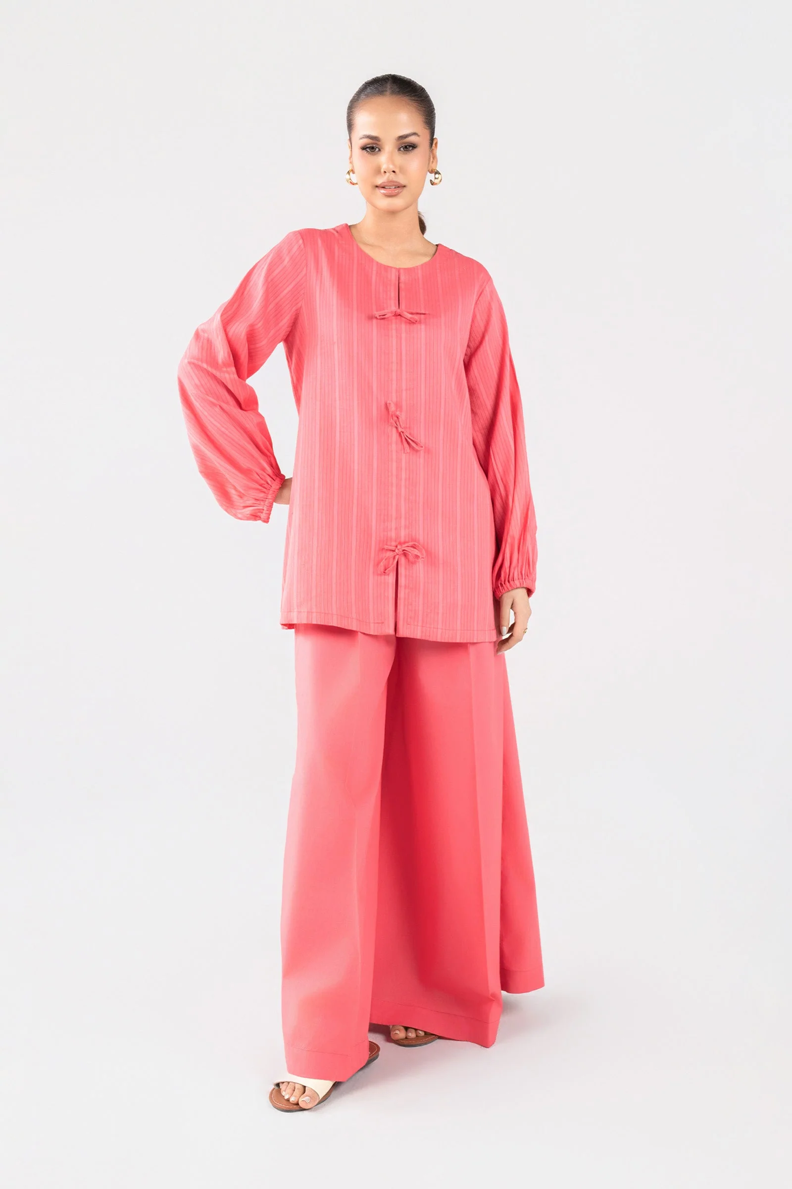 2 Pc Dyed Cotton Stripe Suit