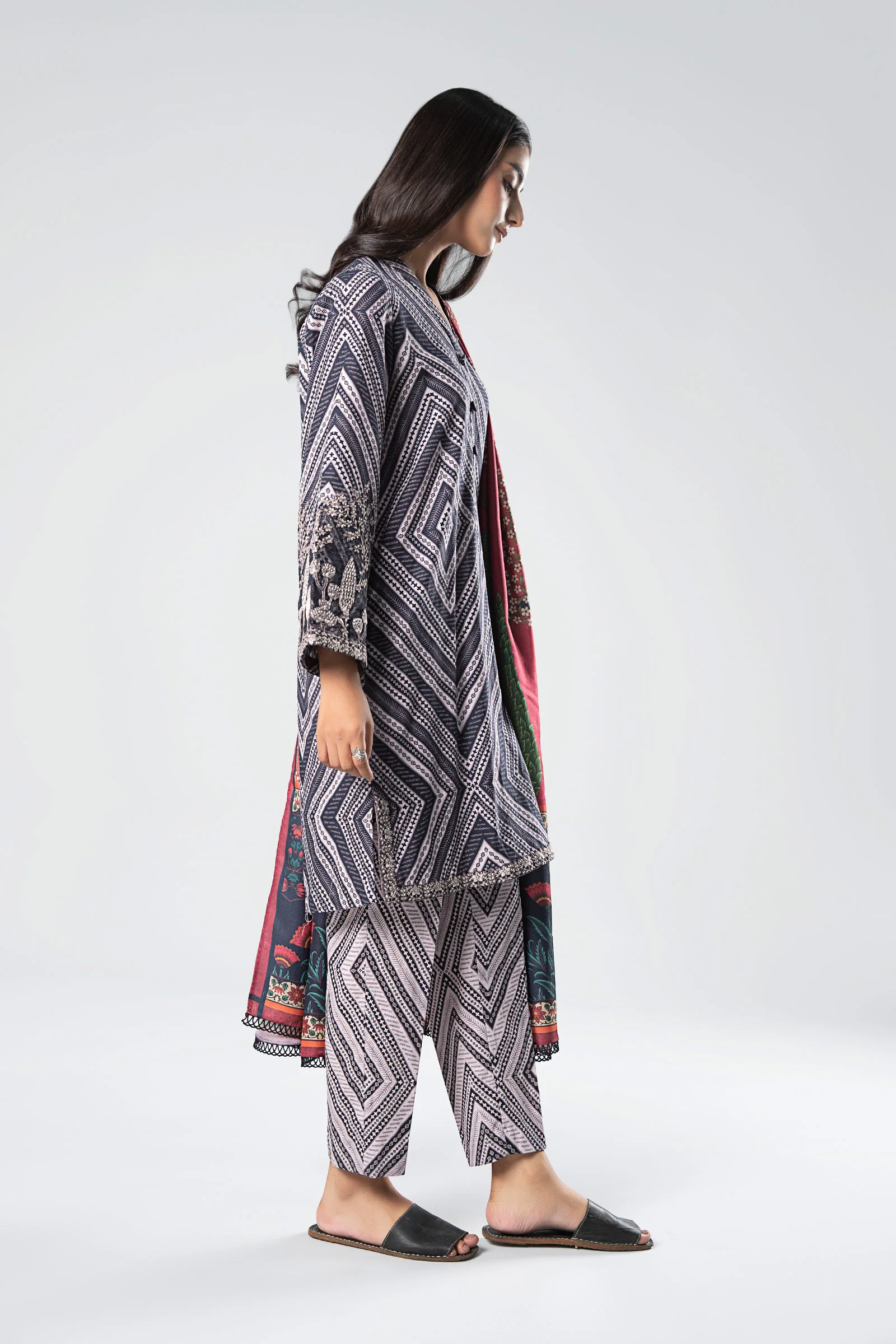 3 Piece - Khaddar Suit | MB-US23-208-A - Image 6