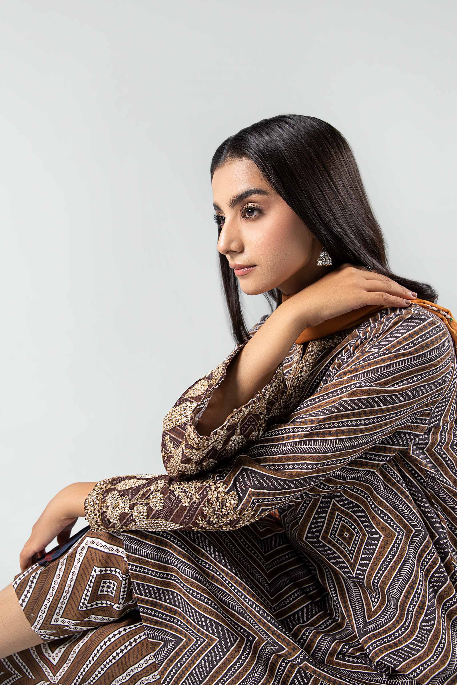 3 Piece - Khaddar Suit | MB-US23-208-B - Image 2