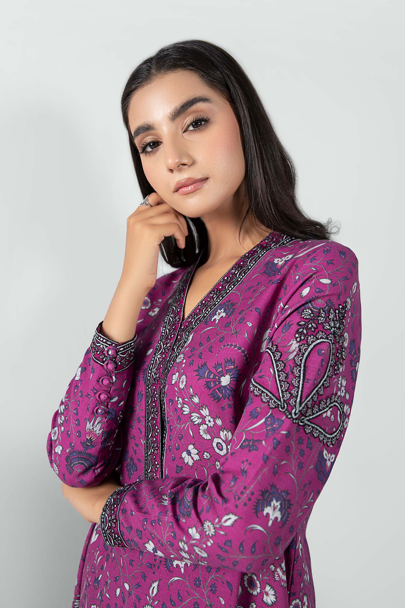 3 Piece - Khaddar Suit | MB-US23-209-A - Image 2