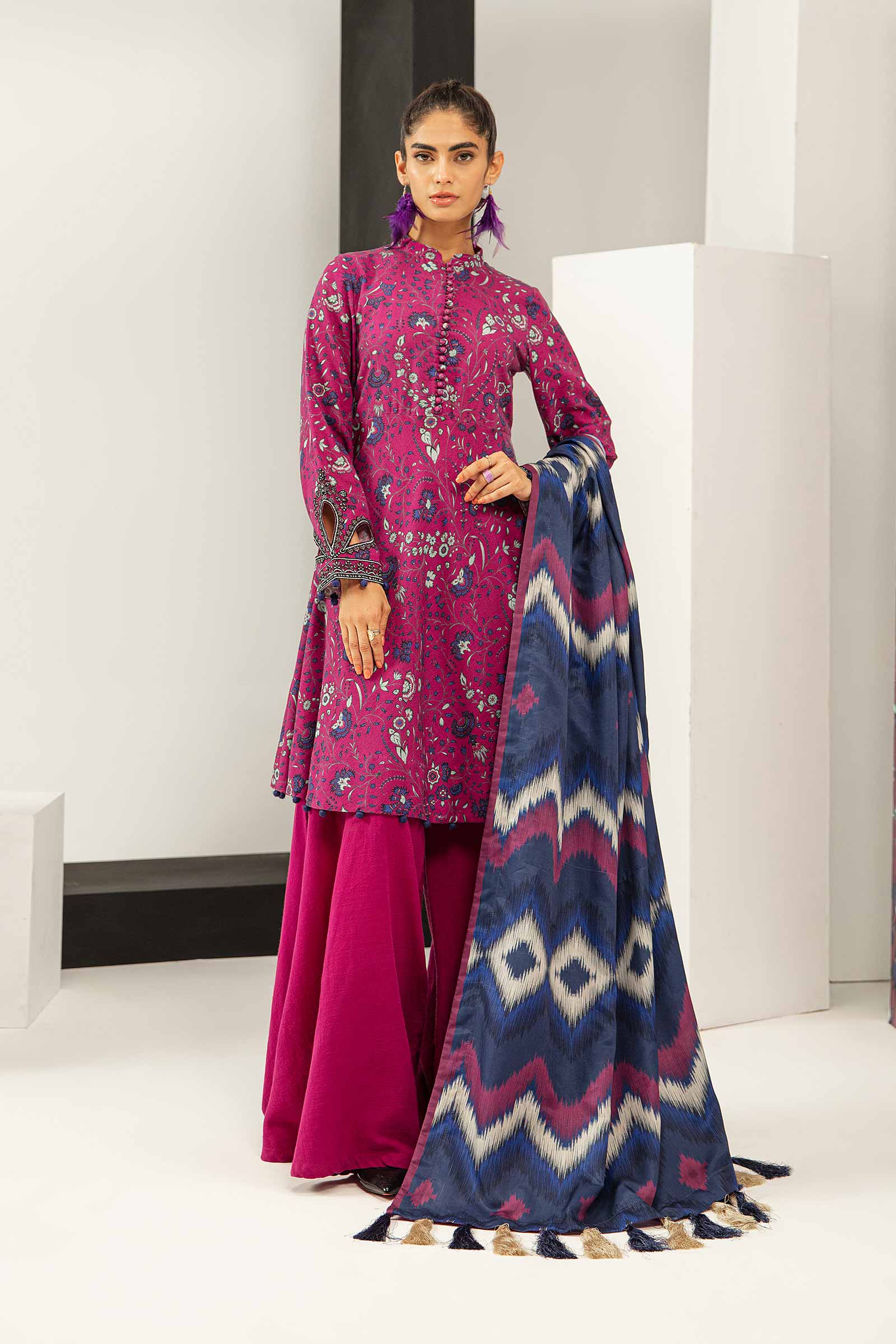 3 Piece - Khaddar Suit | MB-US23-209-A - Image 9