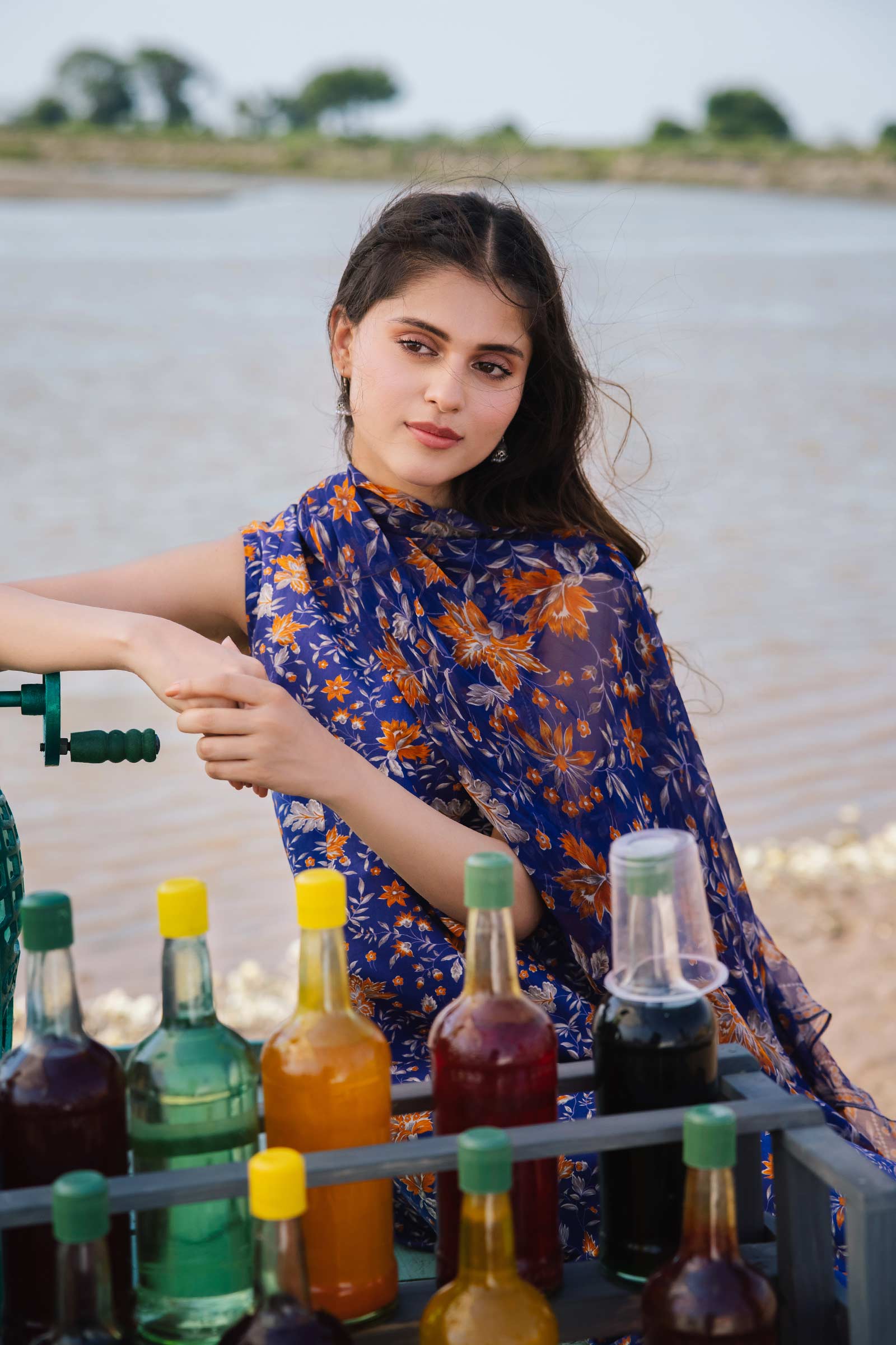 3 Piece Unstitched Embroidered Suit | 409-B - Image 2