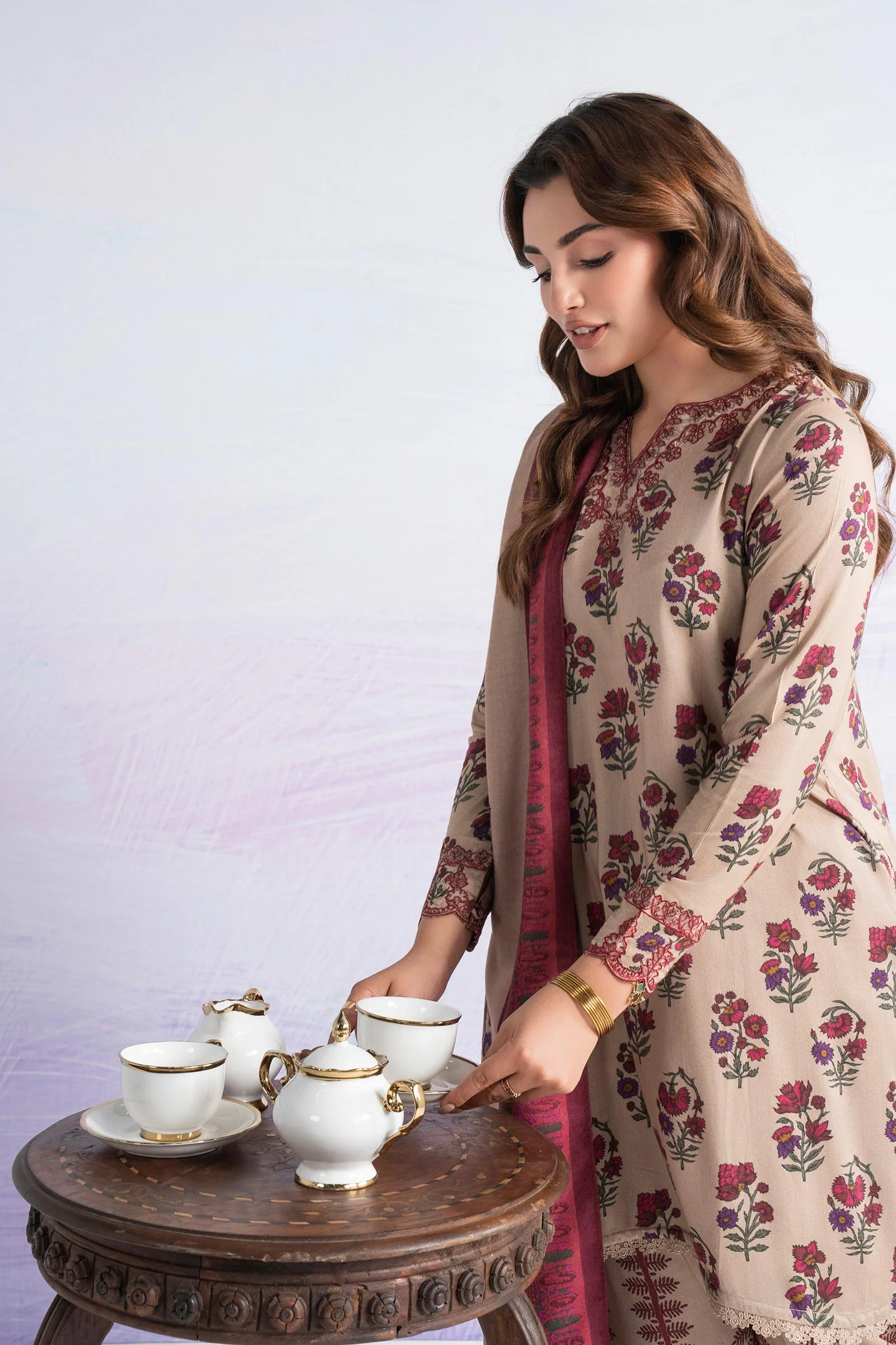 3 Pc Embroidered Marina Suit - Image 3