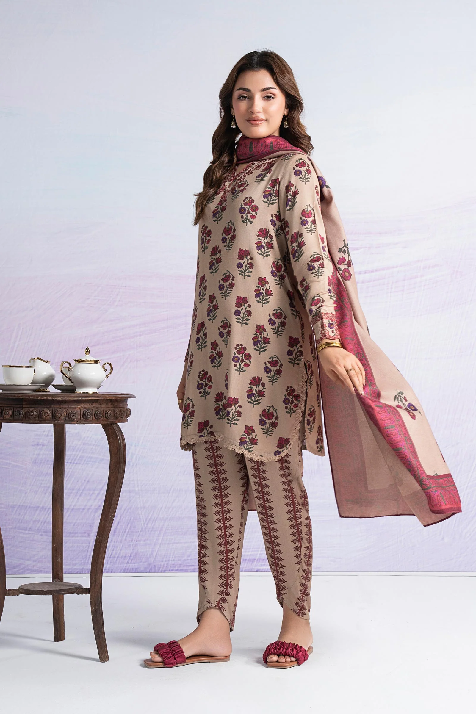 3 Pc Embroidered Marina Suit - Image 5