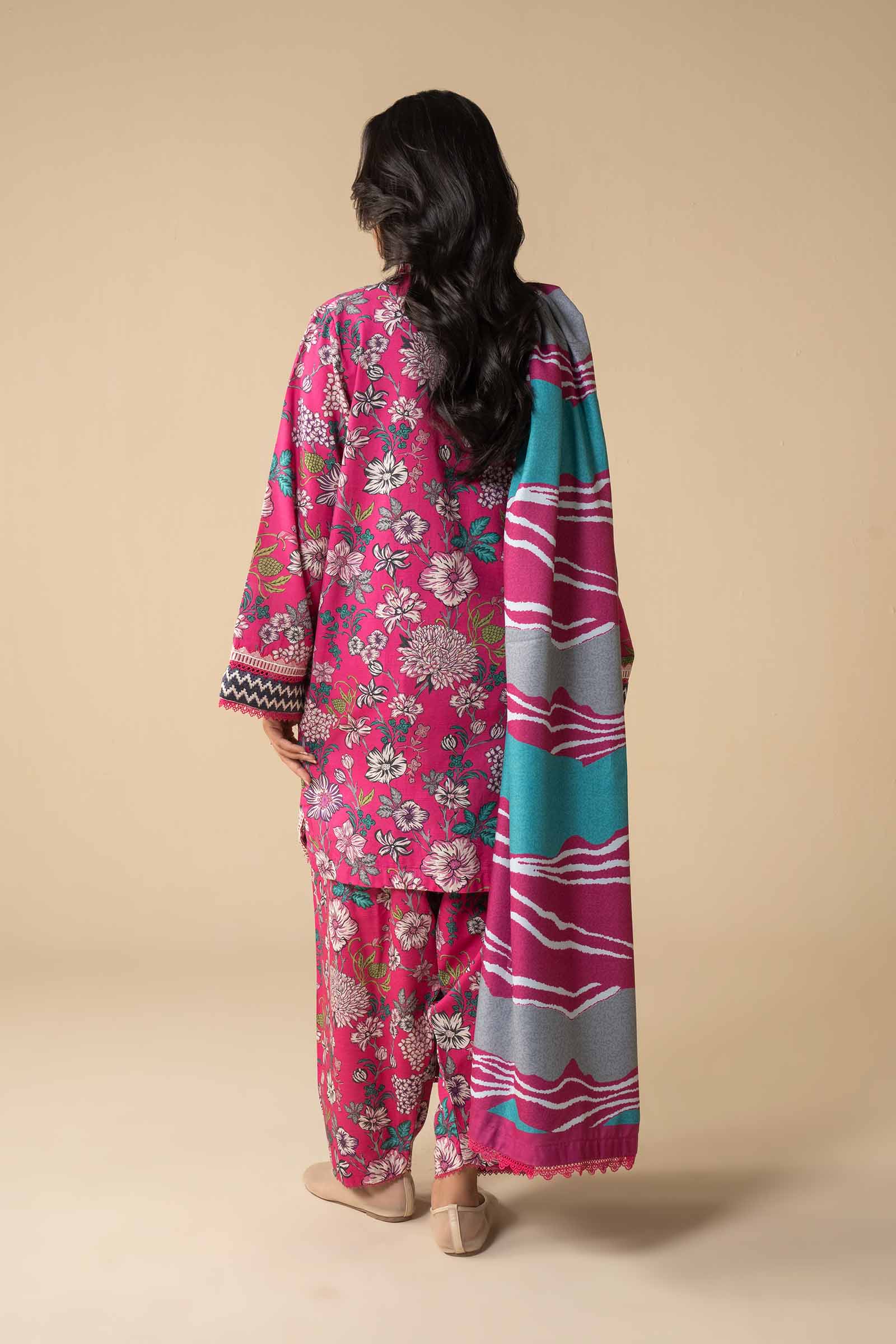 3 Pc Embroidered Khaddar Suit - Image 7