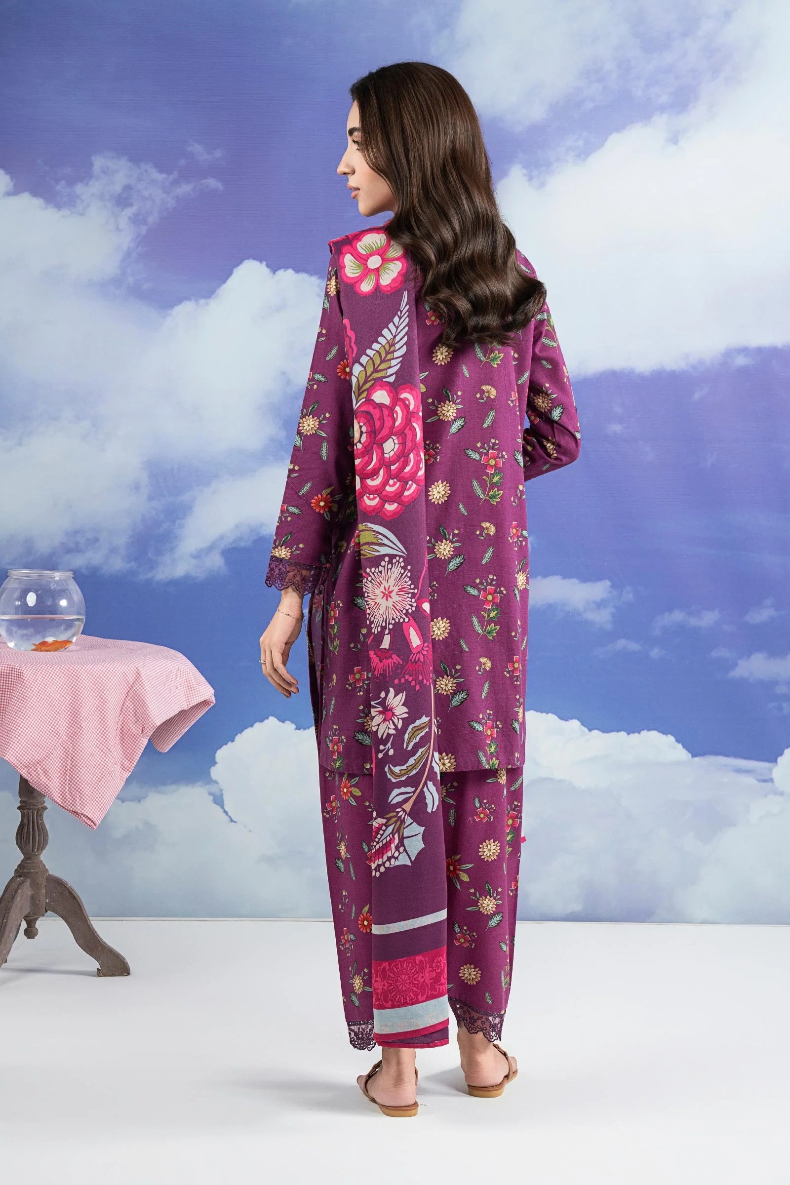 3 Pc Embroidered Khaddar Suit - Image 5