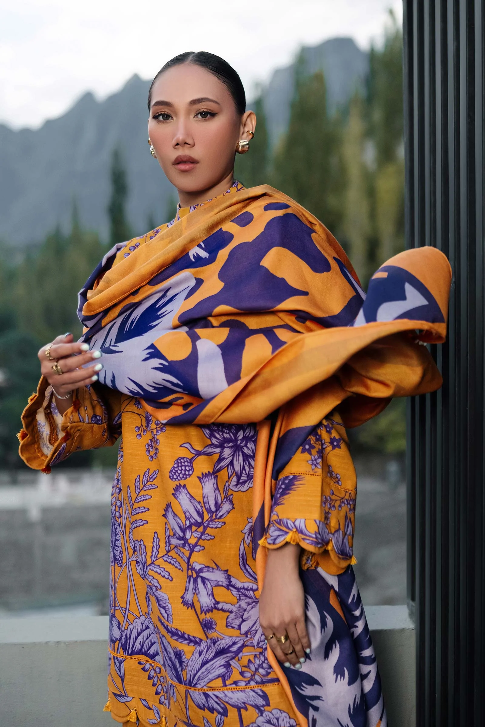 3 Pc Unstitched Printed Khaddar Suit | 501-A - Image 4