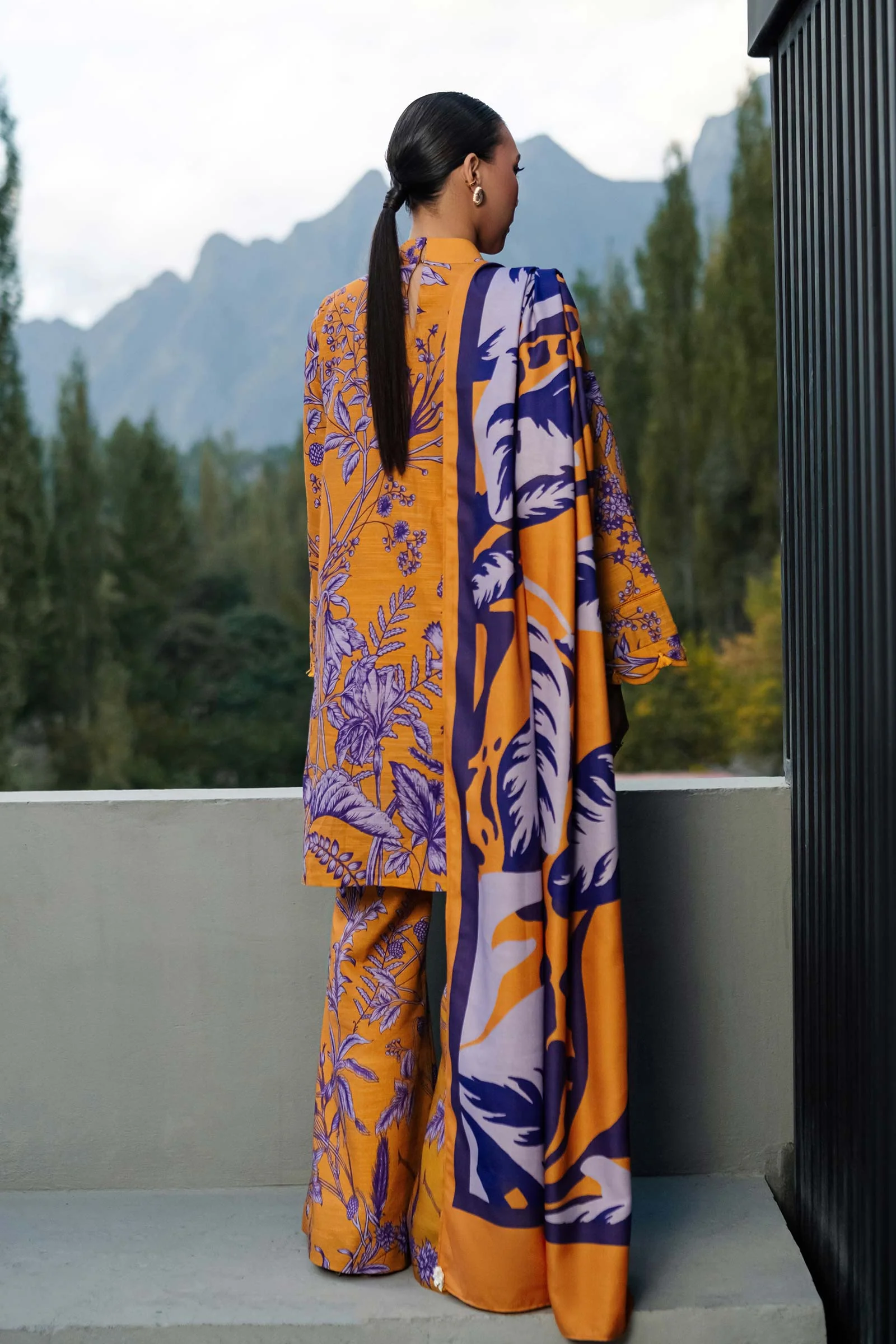 3 Pc Unstitched Printed Khaddar Suit | 501-A - Image 6