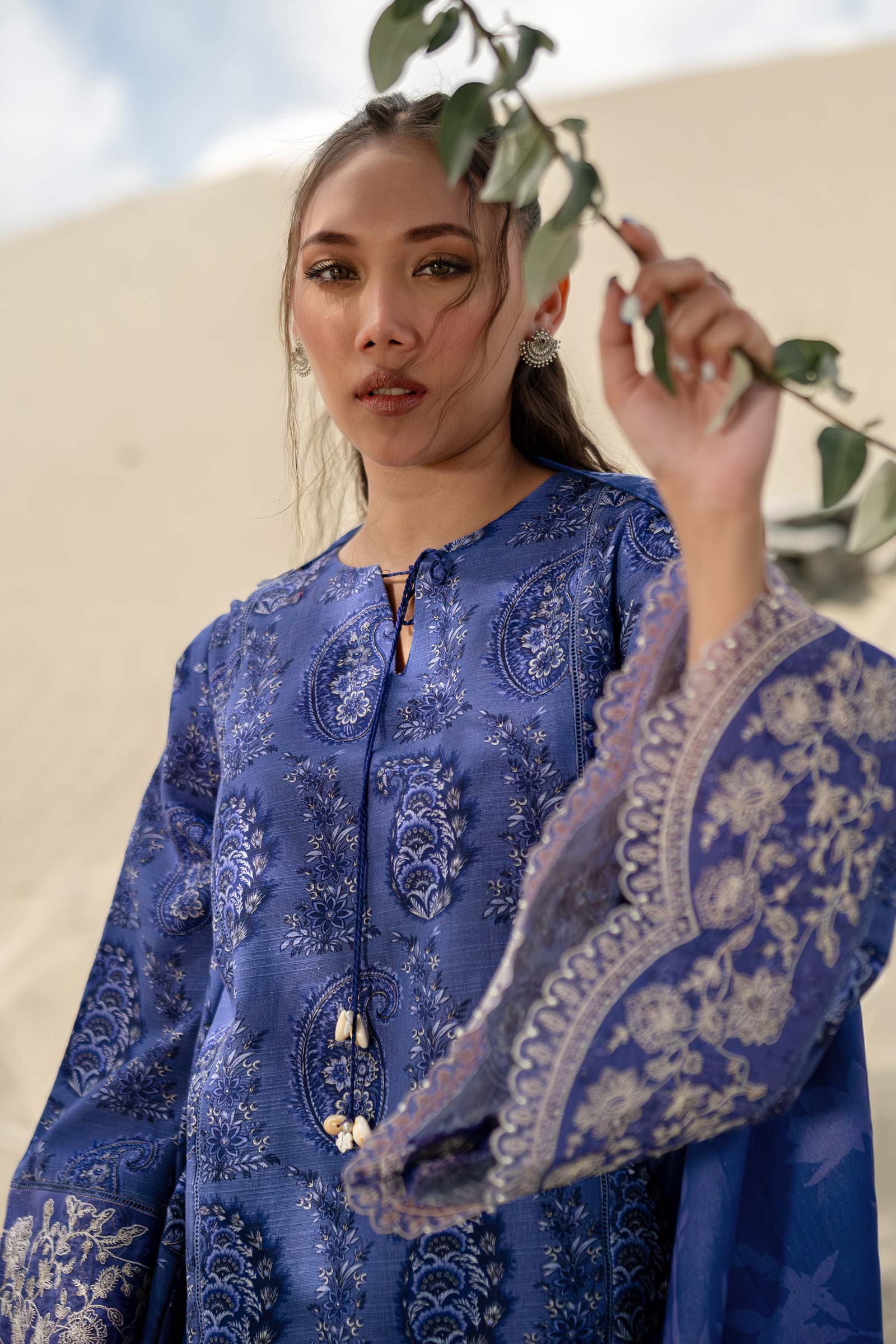 3 Pc Unstitched Printed Khaddar Suit | 508-A - Image 3