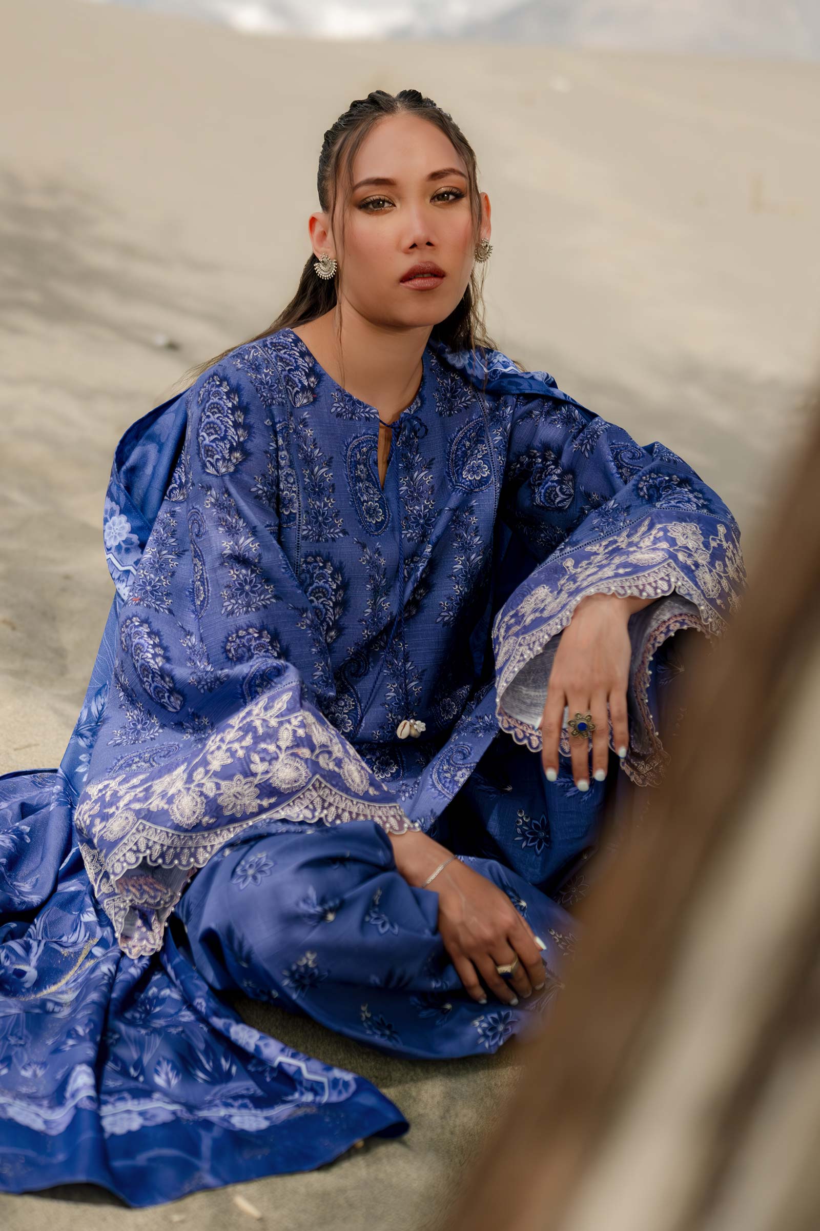 3 Pc Unstitched Printed Khaddar Suit | 508-A - Image 4