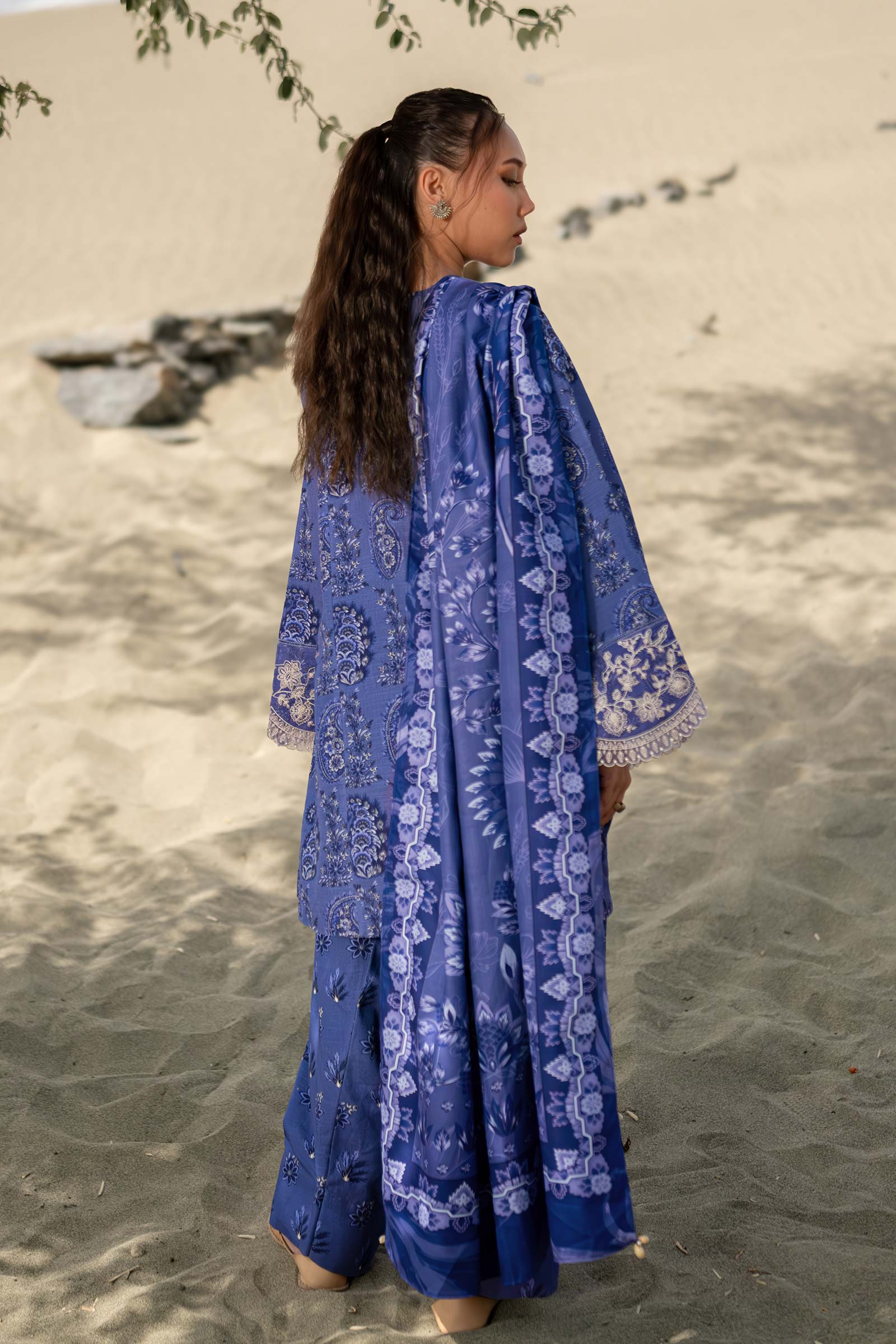 3 Pc Unstitched Printed Khaddar Suit | 508-A - Image 6