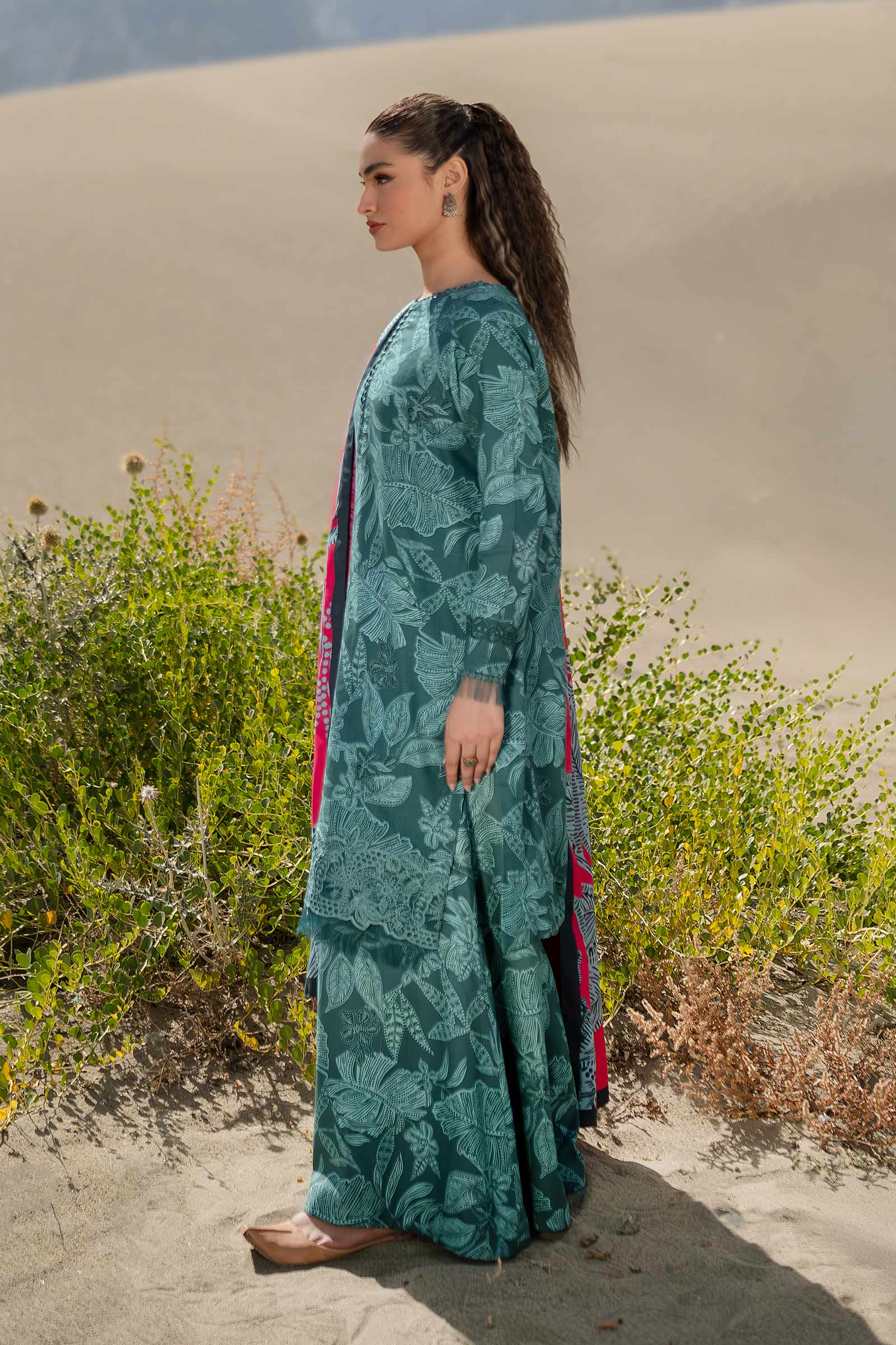 3 Pc Unstitched Printed Khaddar Suit | 509-A - Image 6