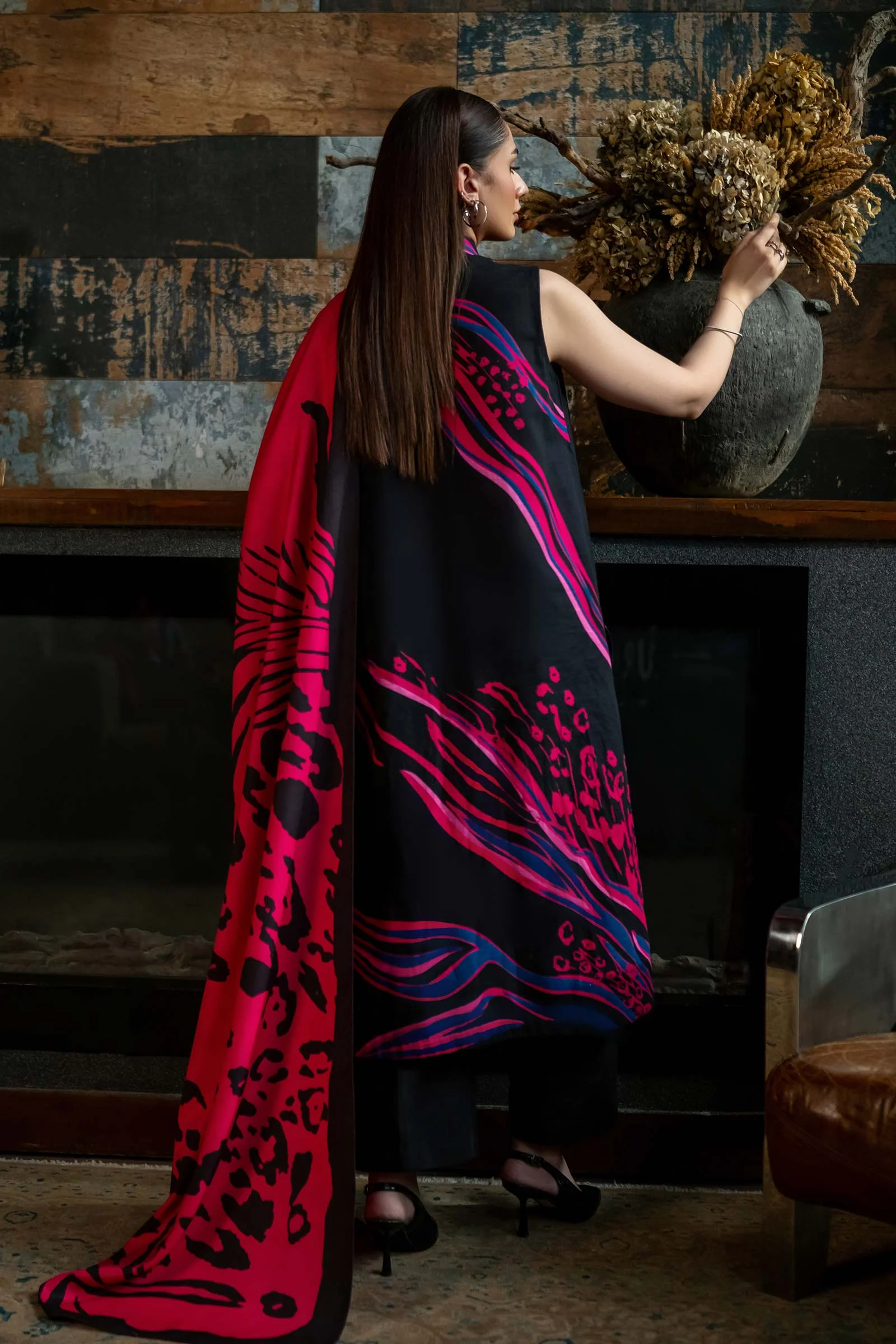 3 Pc Unstitched Printed Khaddar Suit | 510-B - Image 6