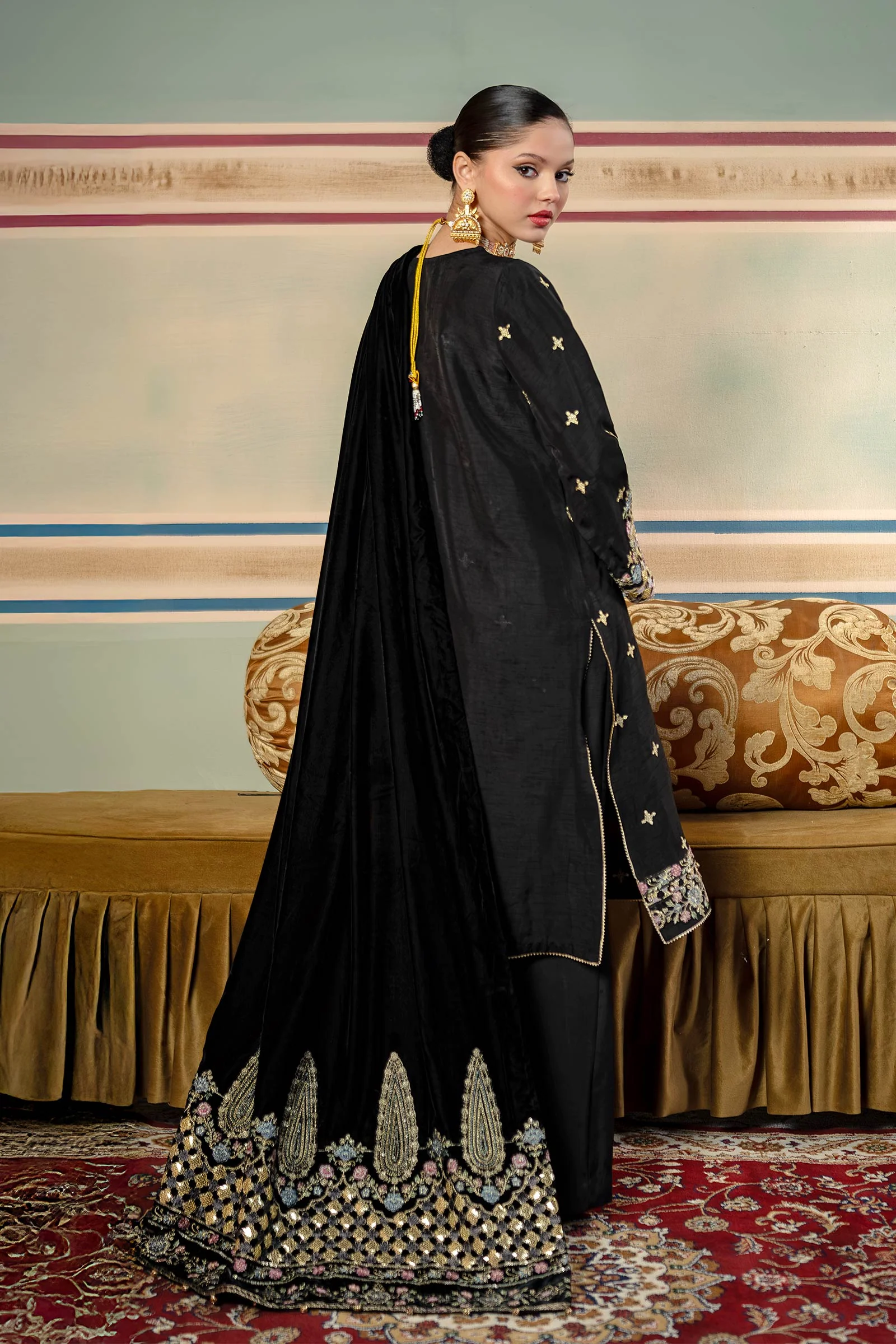 3 Pc Unstitched Dyed Raw Silk Suit | MB-USW24-601 - Image 5