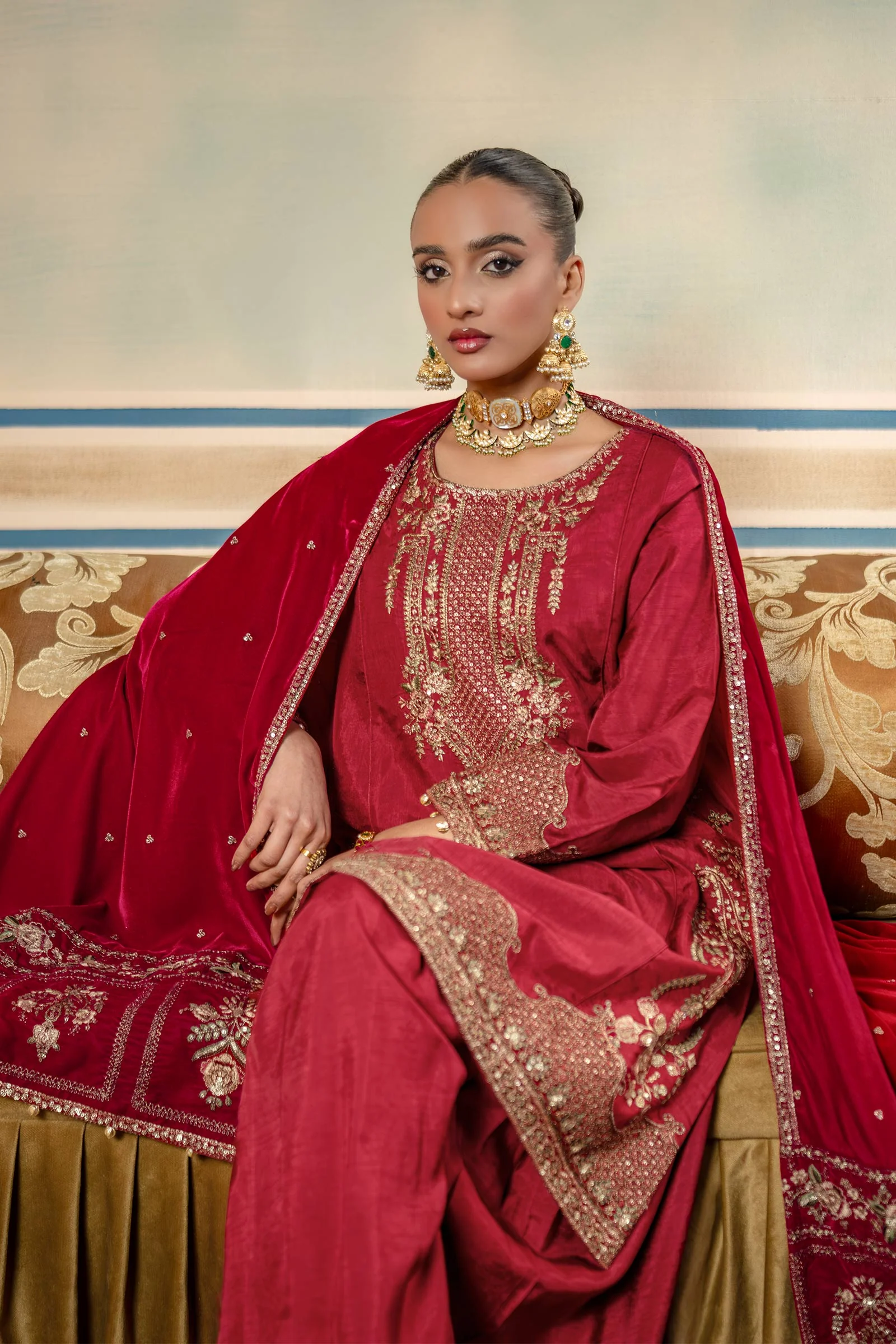3 Pc Unstitched Dyed Raw Silk Suit | MB-USW24-602 - Image 2